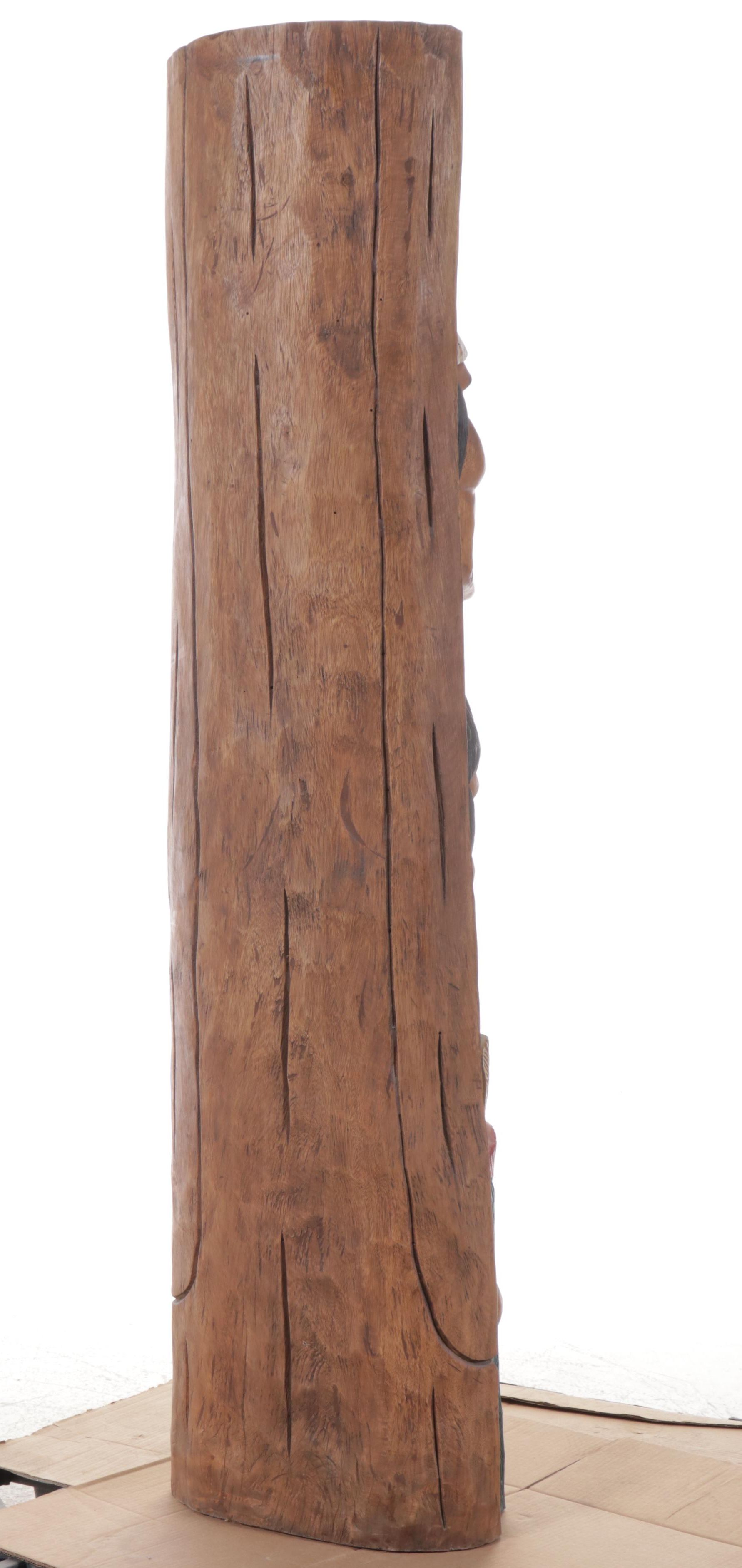 Totemic Carved Native American Chiefs Cigar Store Sculpture