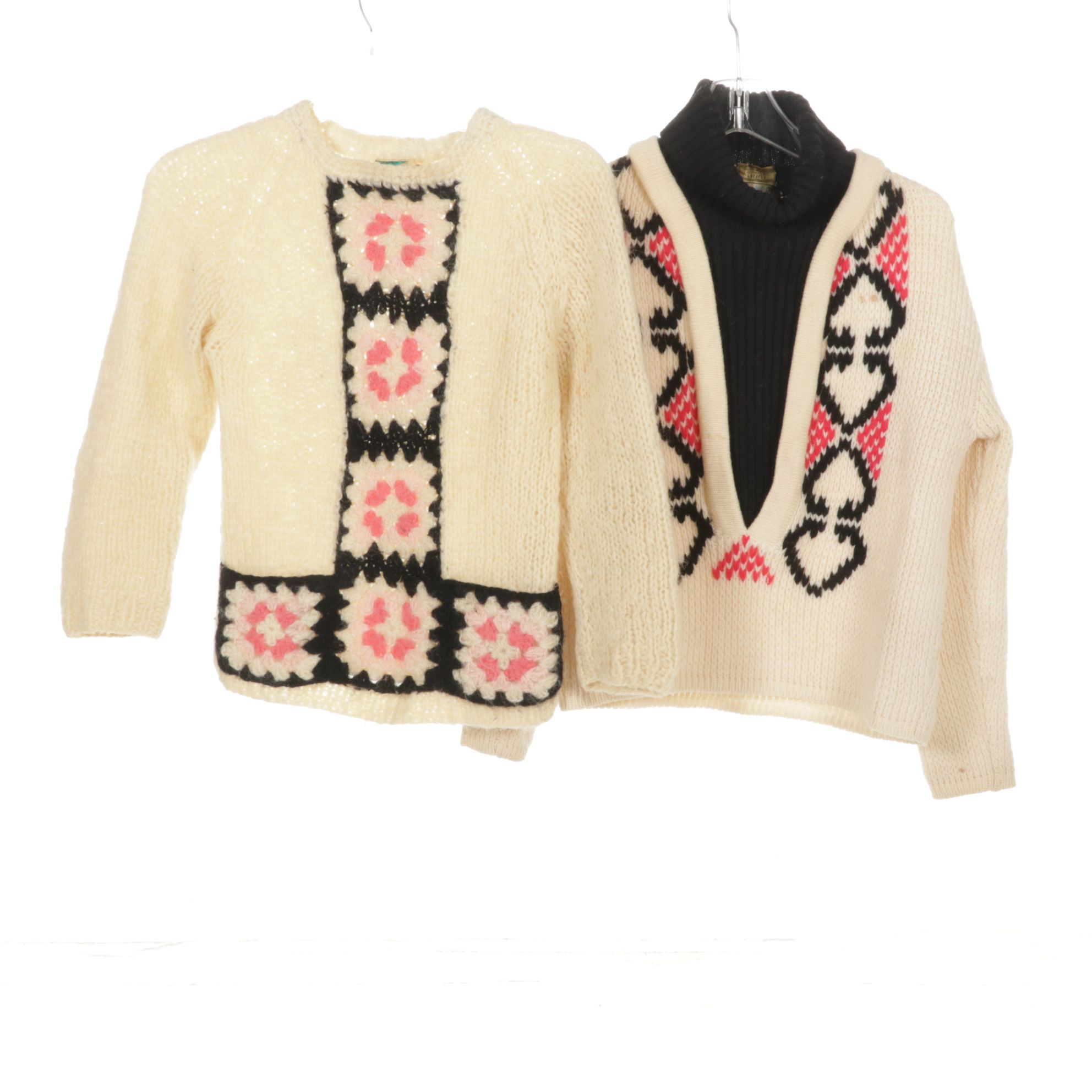 Norwegian Green Hand-Knit Cardigan with Italian Mohair and Other Wool Sweaters