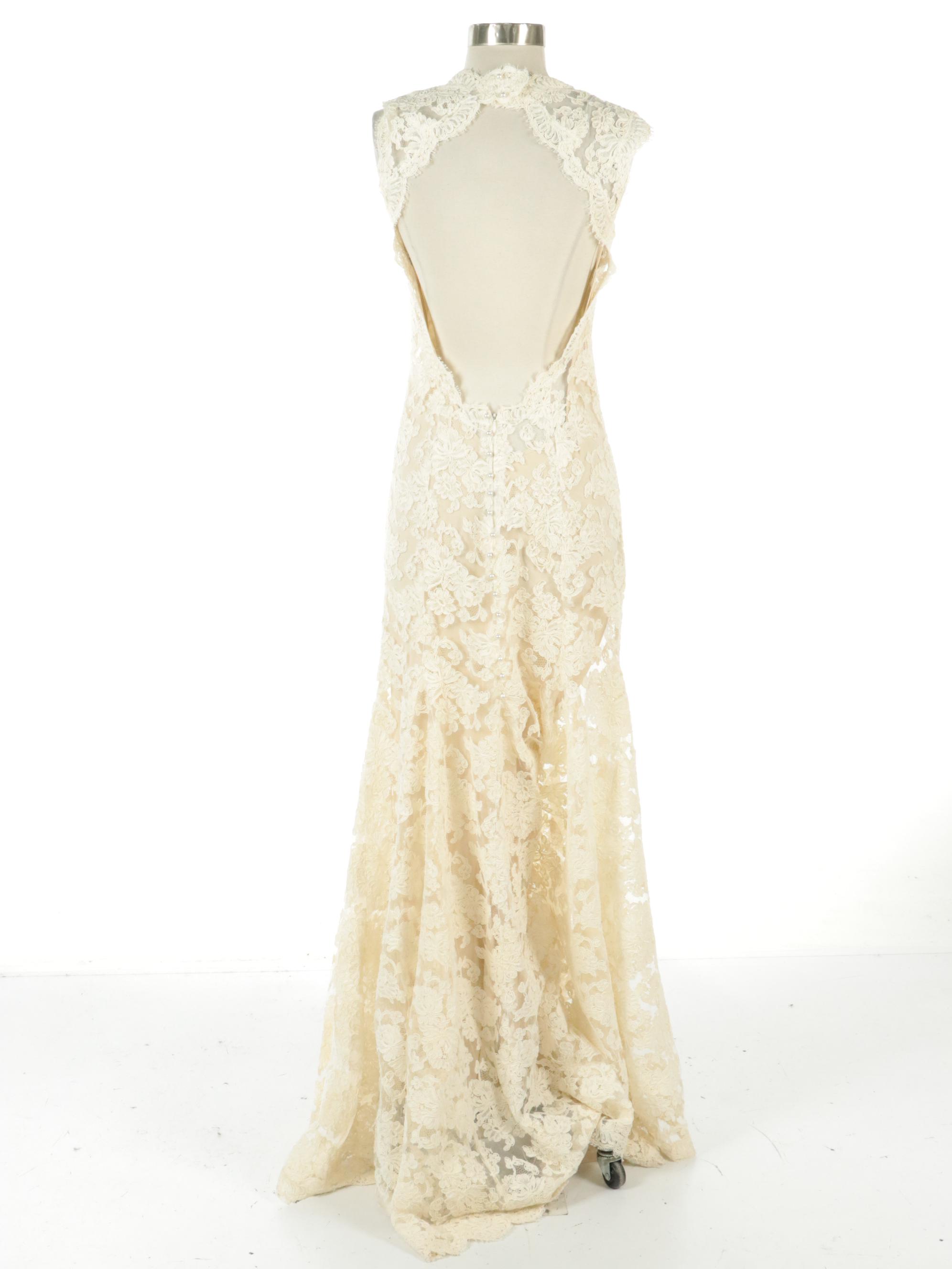 Floral Lace Mermaid Style Gown with Slip