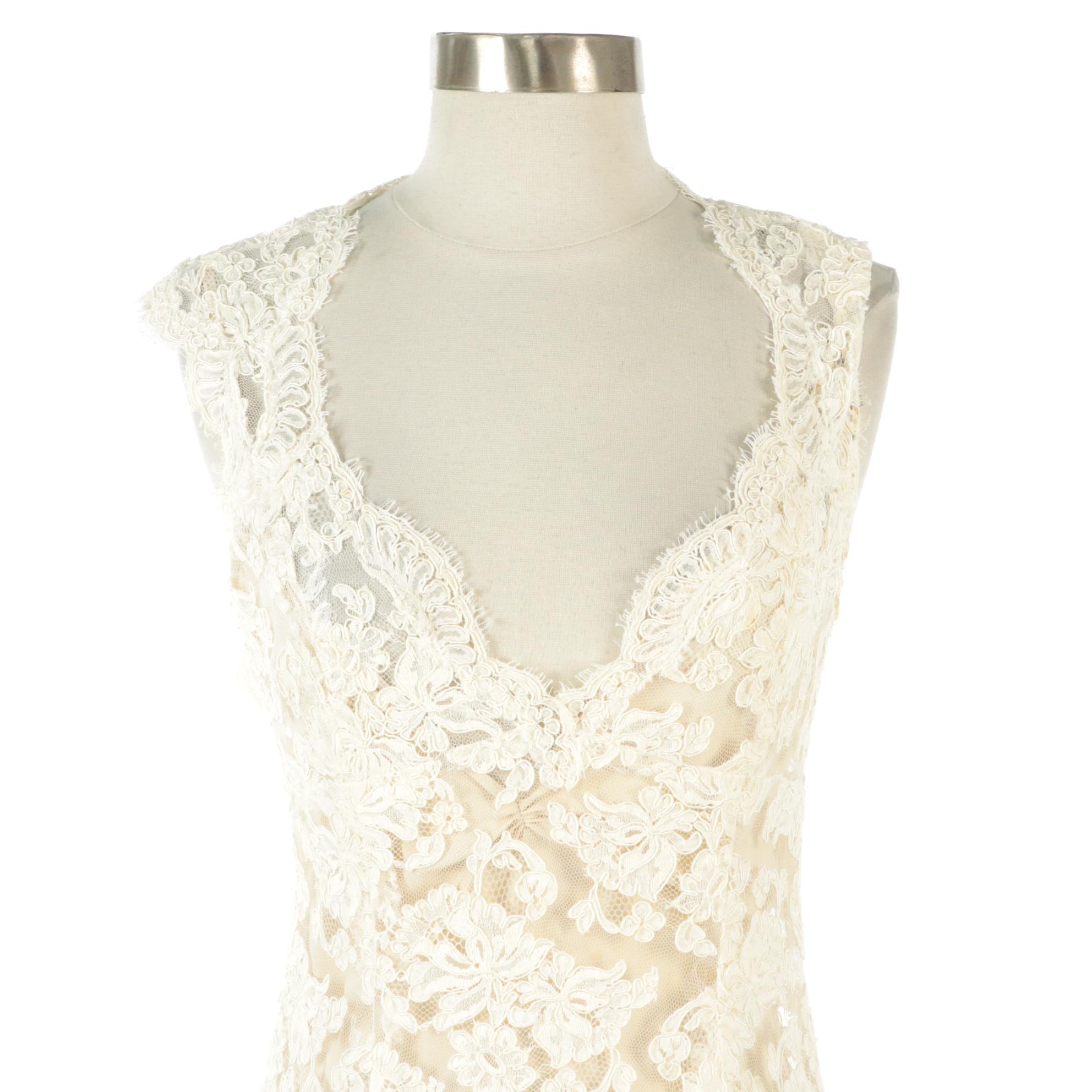 Floral Lace Mermaid Style Gown with Slip