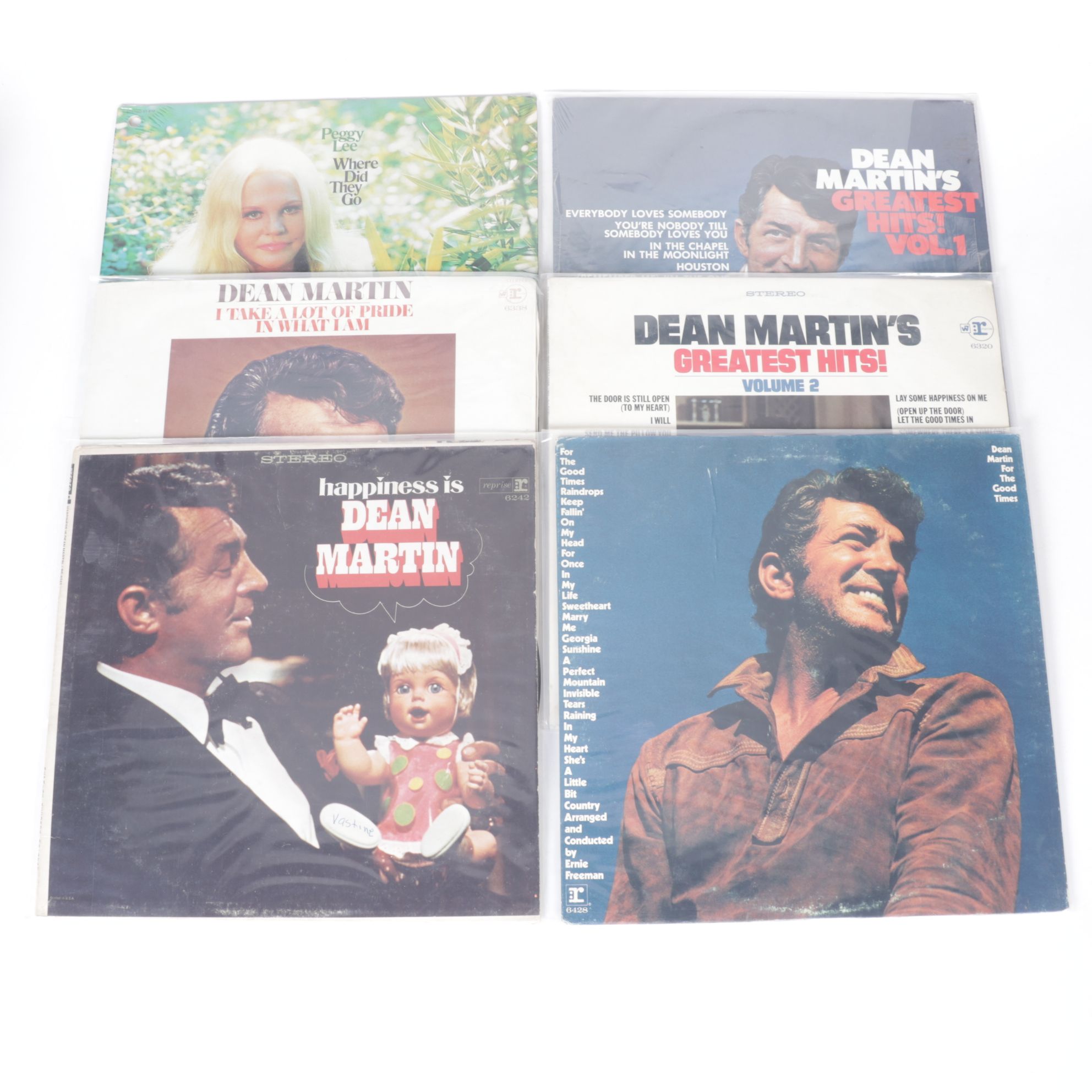 Dean Martin, Peggy Lee and Julie London in Set of Vinyl Record Albums