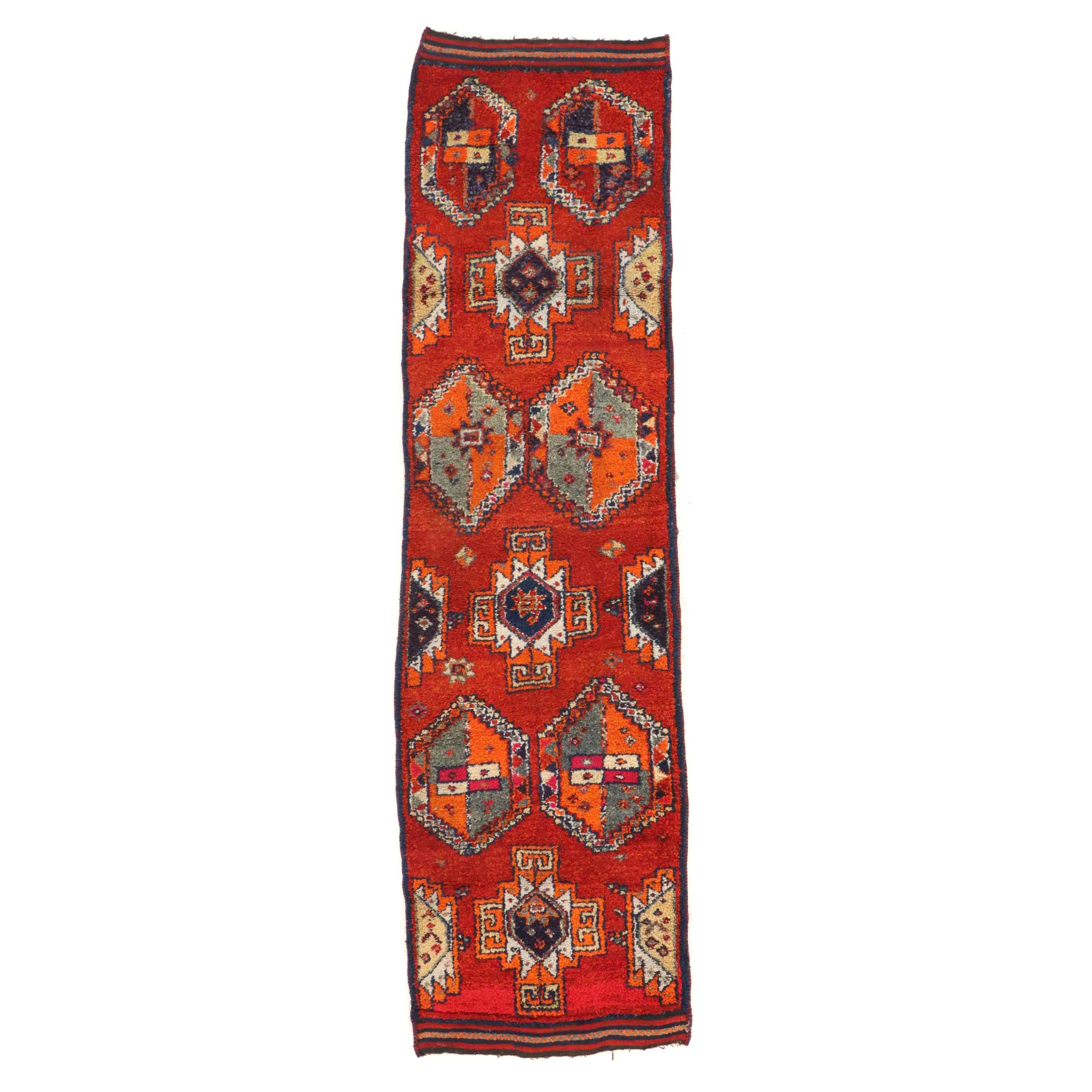 3'7 x 12'10 Hand-Knotted Turkish Village Long Rug