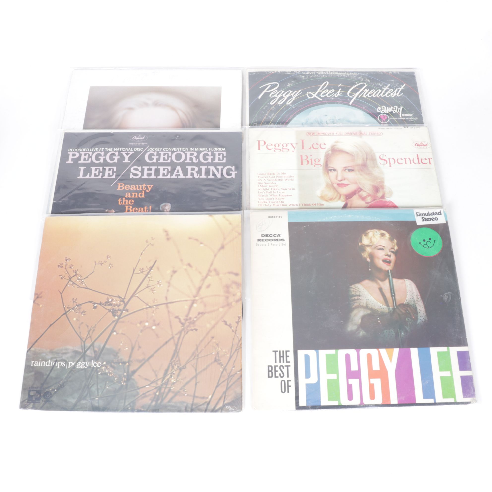 Peggy Lee, Julie London and George Shearing with More Vinyl Record Albums