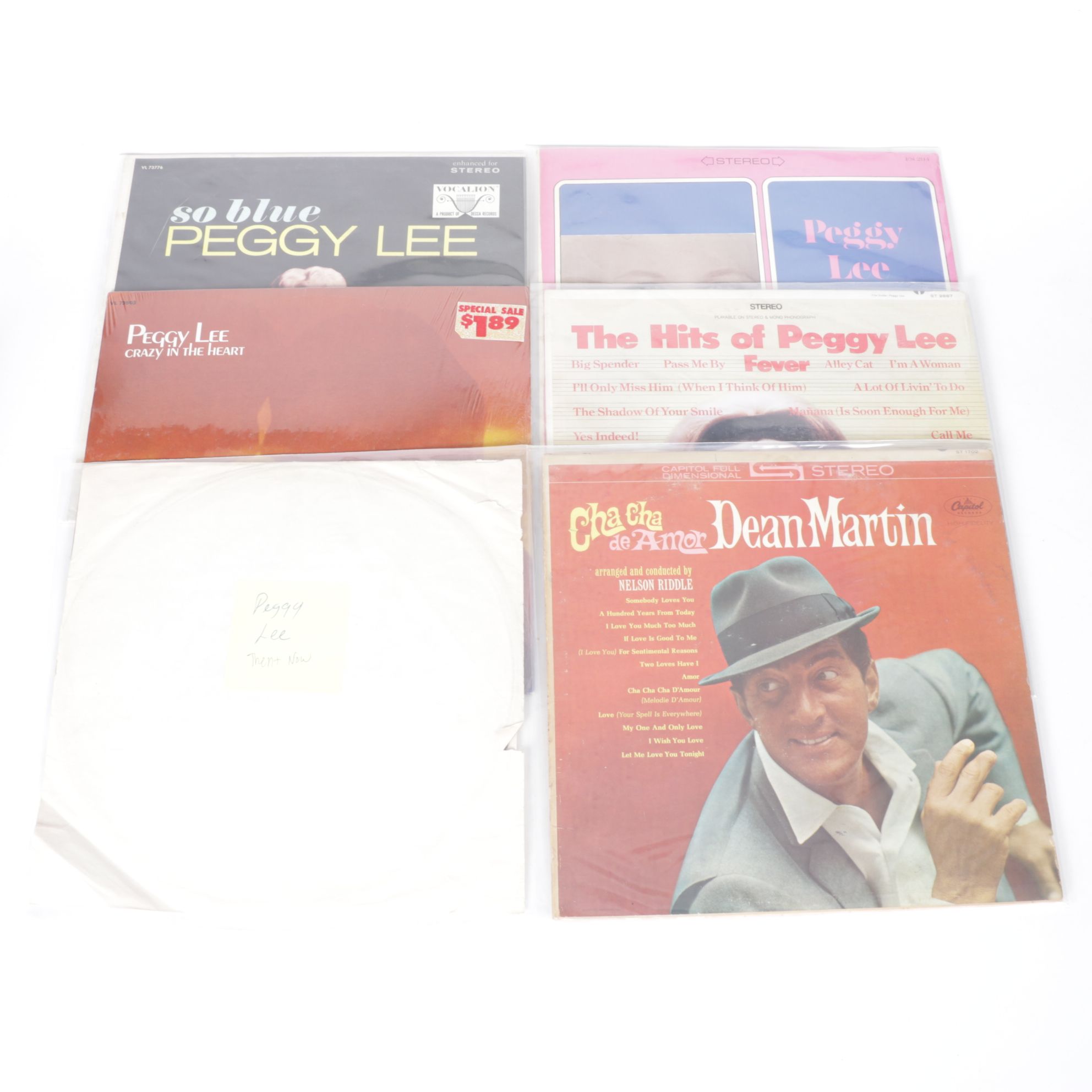 Peggy Lee, Julie London and George Shearing with More Vinyl Record Albums