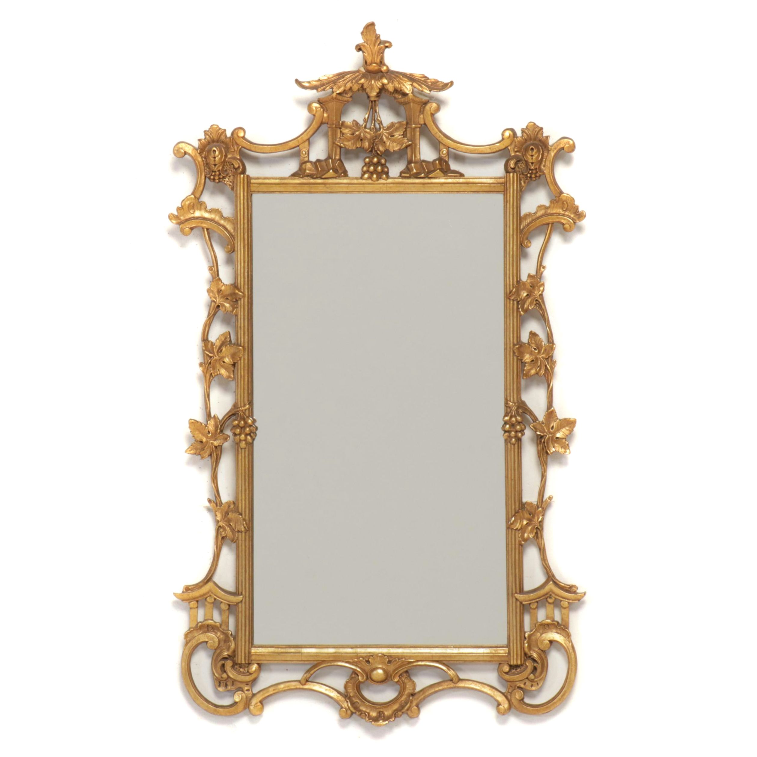 George III Style Gilt Finished Wooden Wall Mirror