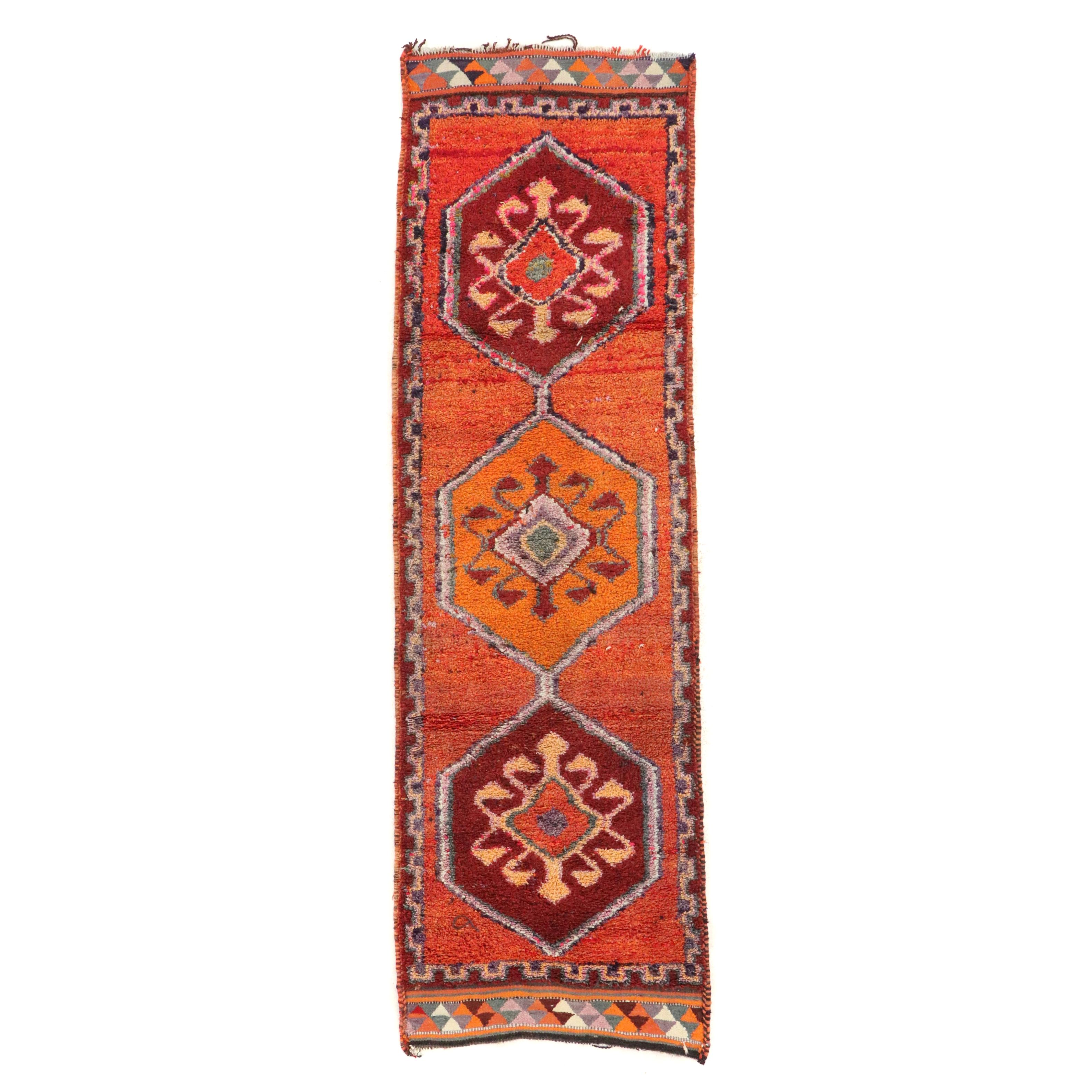 3'5 x 11'3 Hand-Knotted Turkish Village Long Rug