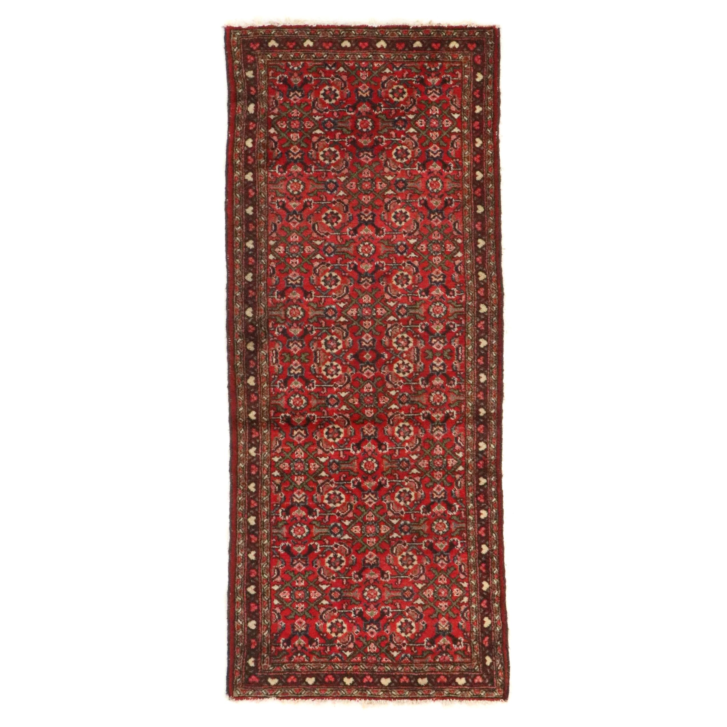 2'9 x 6'8 Hand-Knotted Persian Veramin Style Hamadan Accent Rug