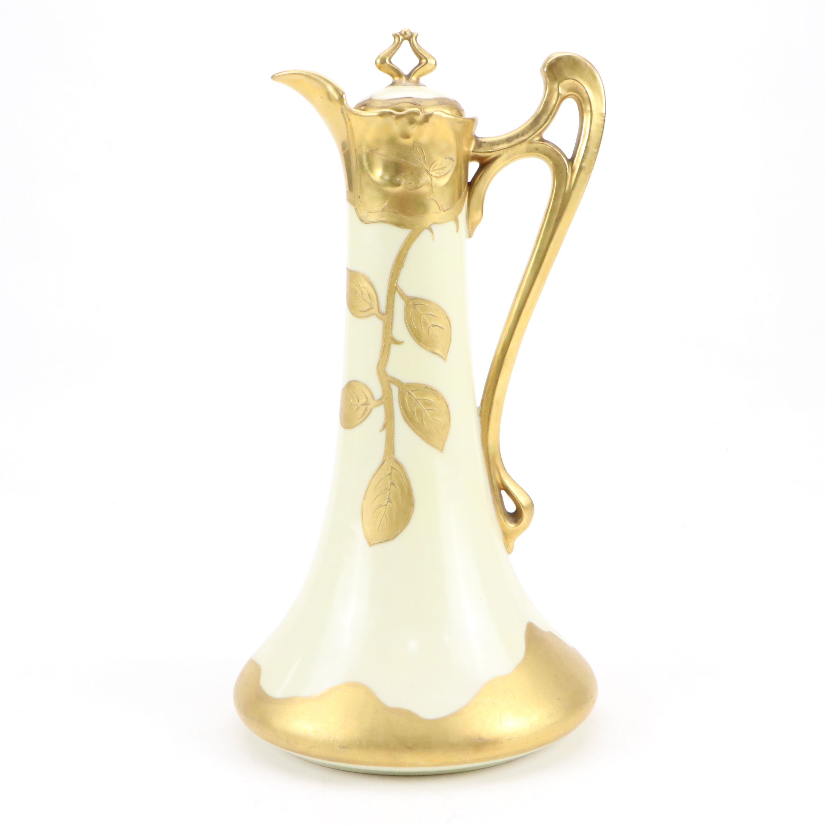 Art Nouveau Style Elite Works St. Martial Limoges Porcelain Carafe, 1920-1932