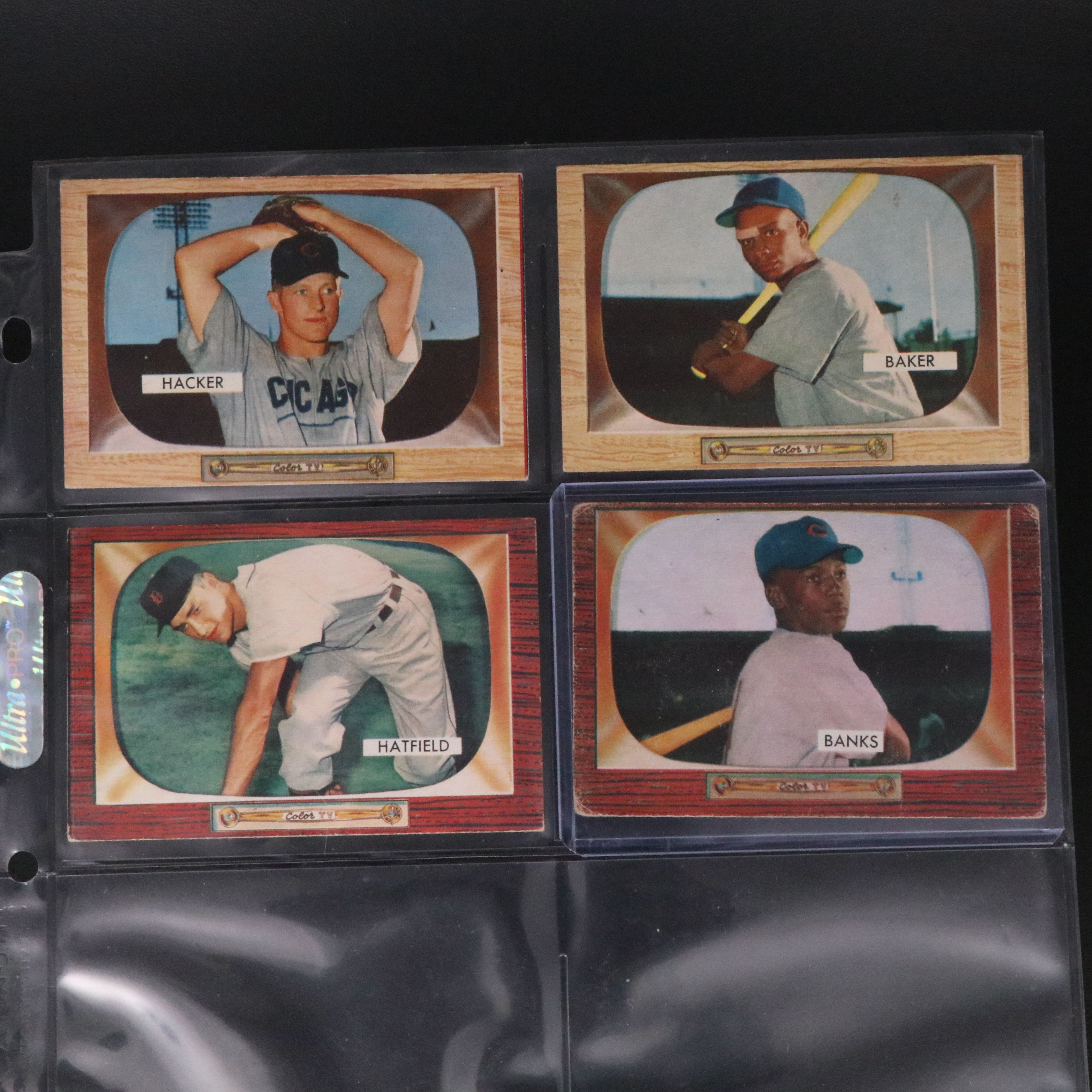 1955 Bowman Chicago Cubs Baseball Cards Featuring Ernie Banks and More
