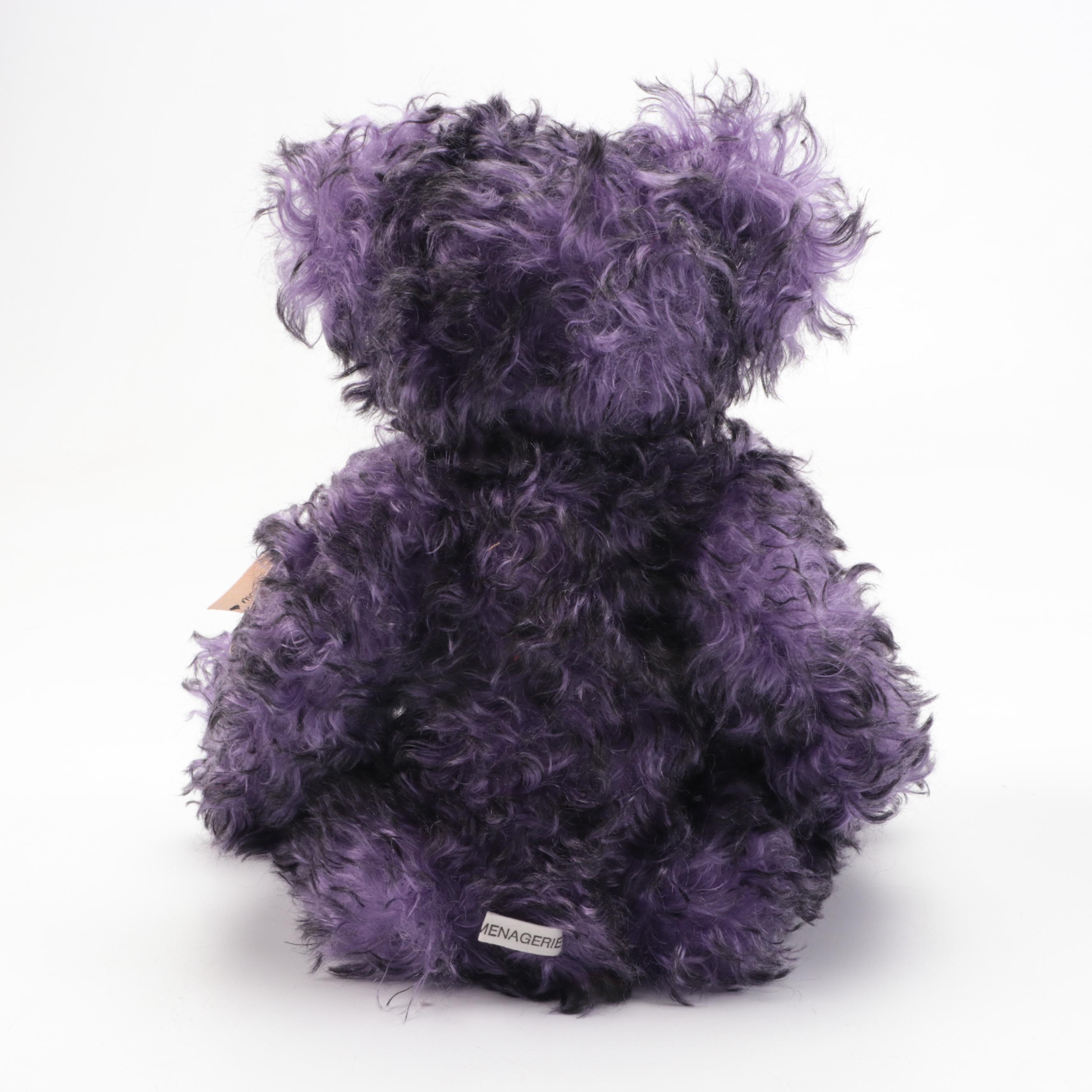 The Stuffed Menagerie "Iris," "Violet," and "Dusty Rose" Mohair Teddy Bears