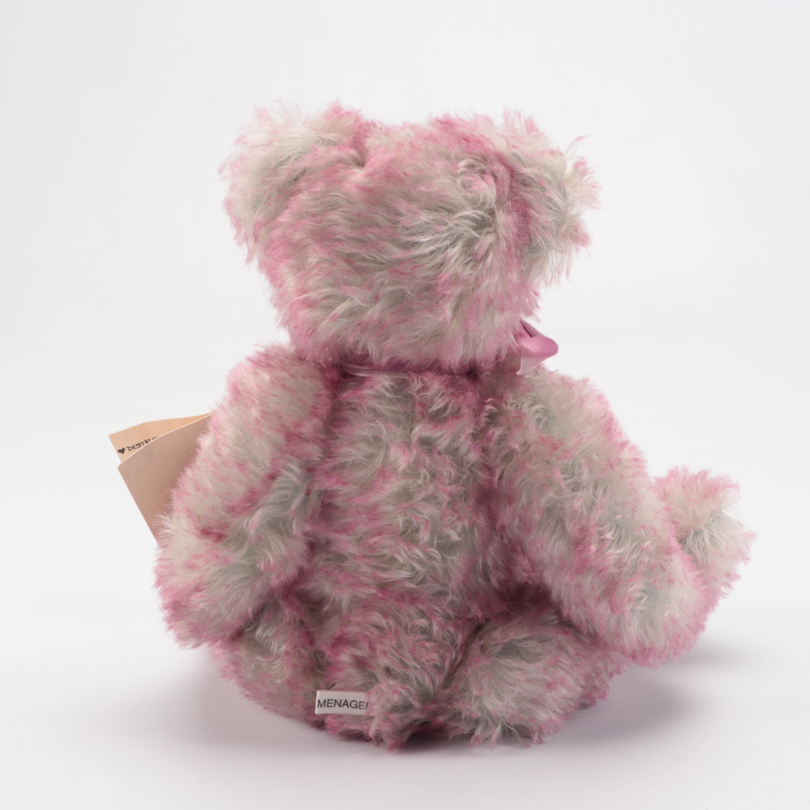 The Stuffed Menagerie "Iris," "Violet," and "Dusty Rose" Mohair Teddy Bears