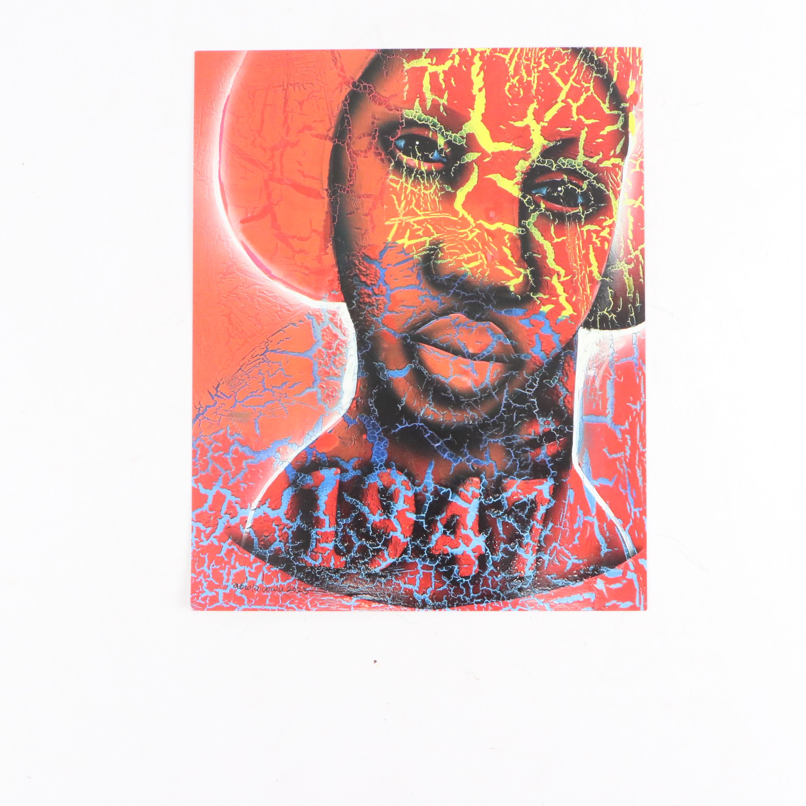 Abiola Idowu Stylized Offset Lithograph Portraits, 21st Century