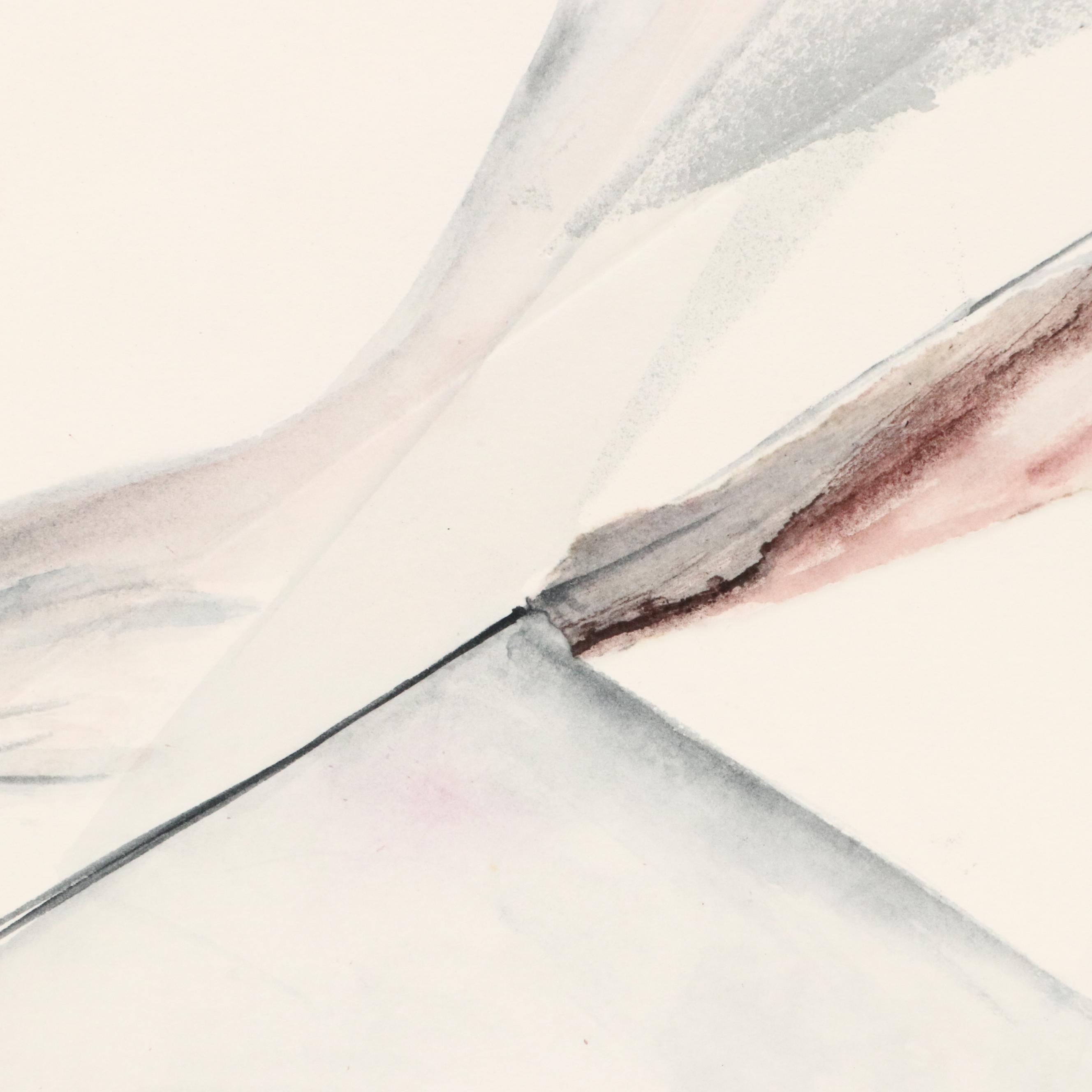 Susan Snyder Abstract Diptych Watercolor Painting, 1986