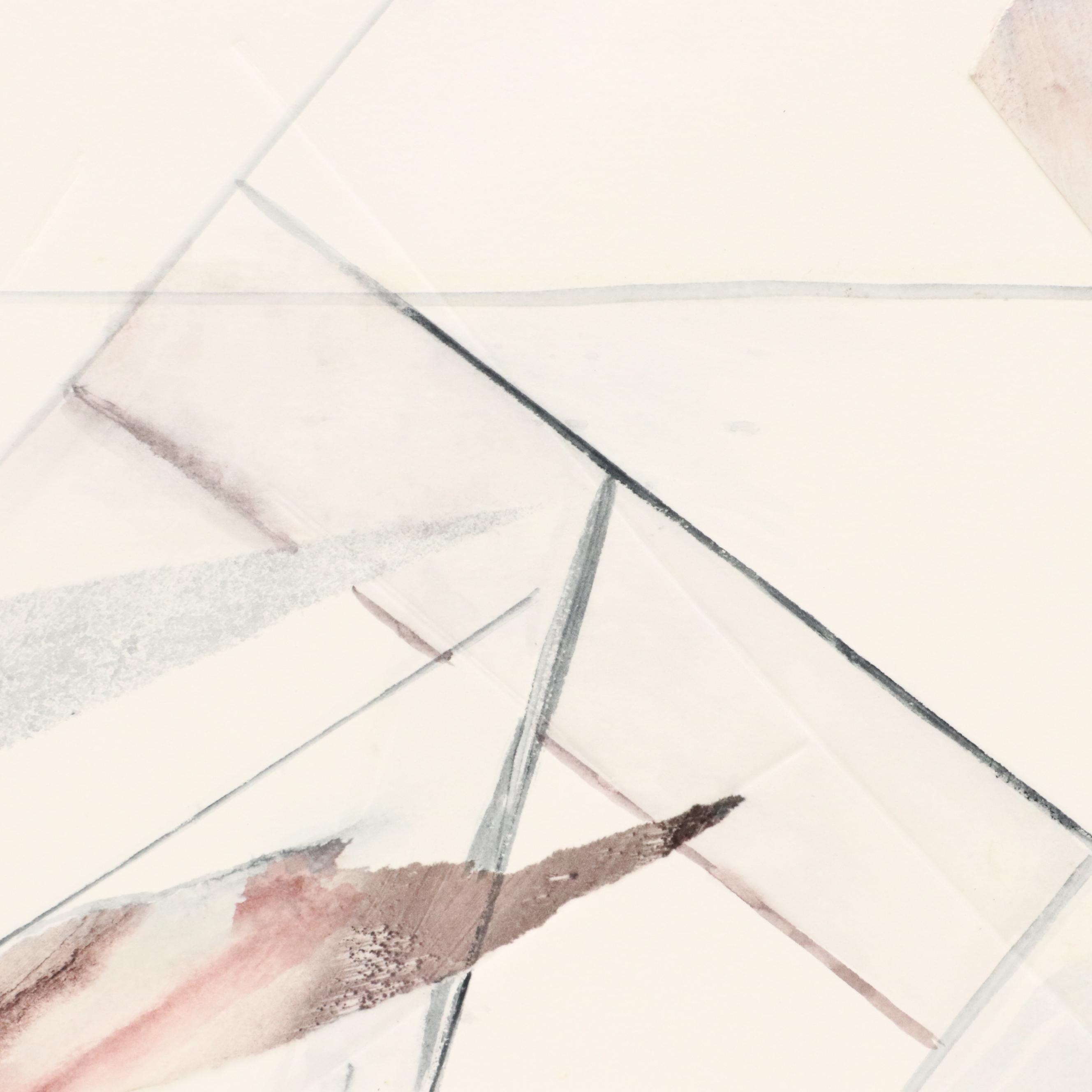 Susan Snyder Abstract Diptych Watercolor Painting, 1986