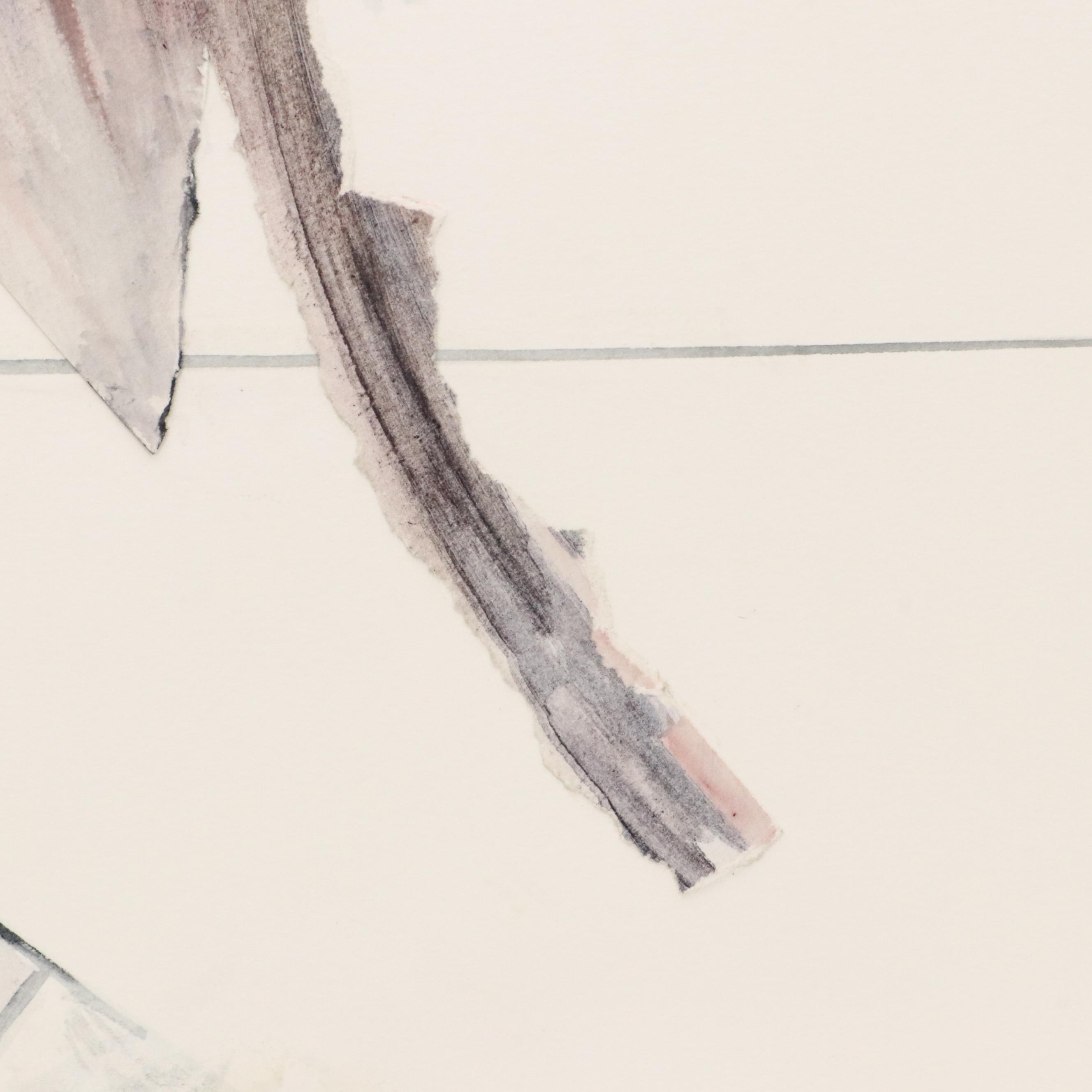 Susan Snyder Abstract Diptych Watercolor Painting, 1986