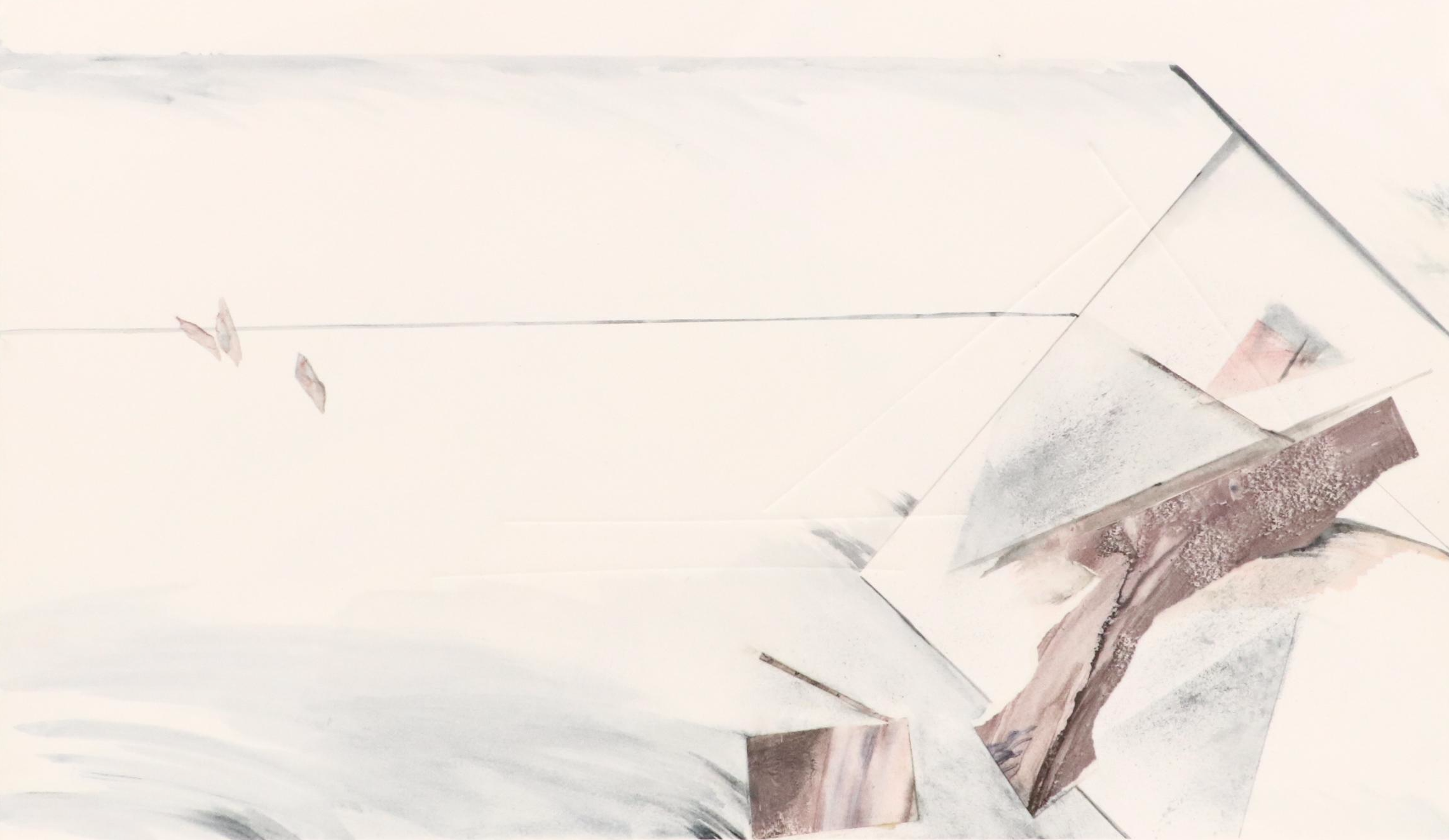 Susan Snyder Abstract Diptych Watercolor Painting, 1986