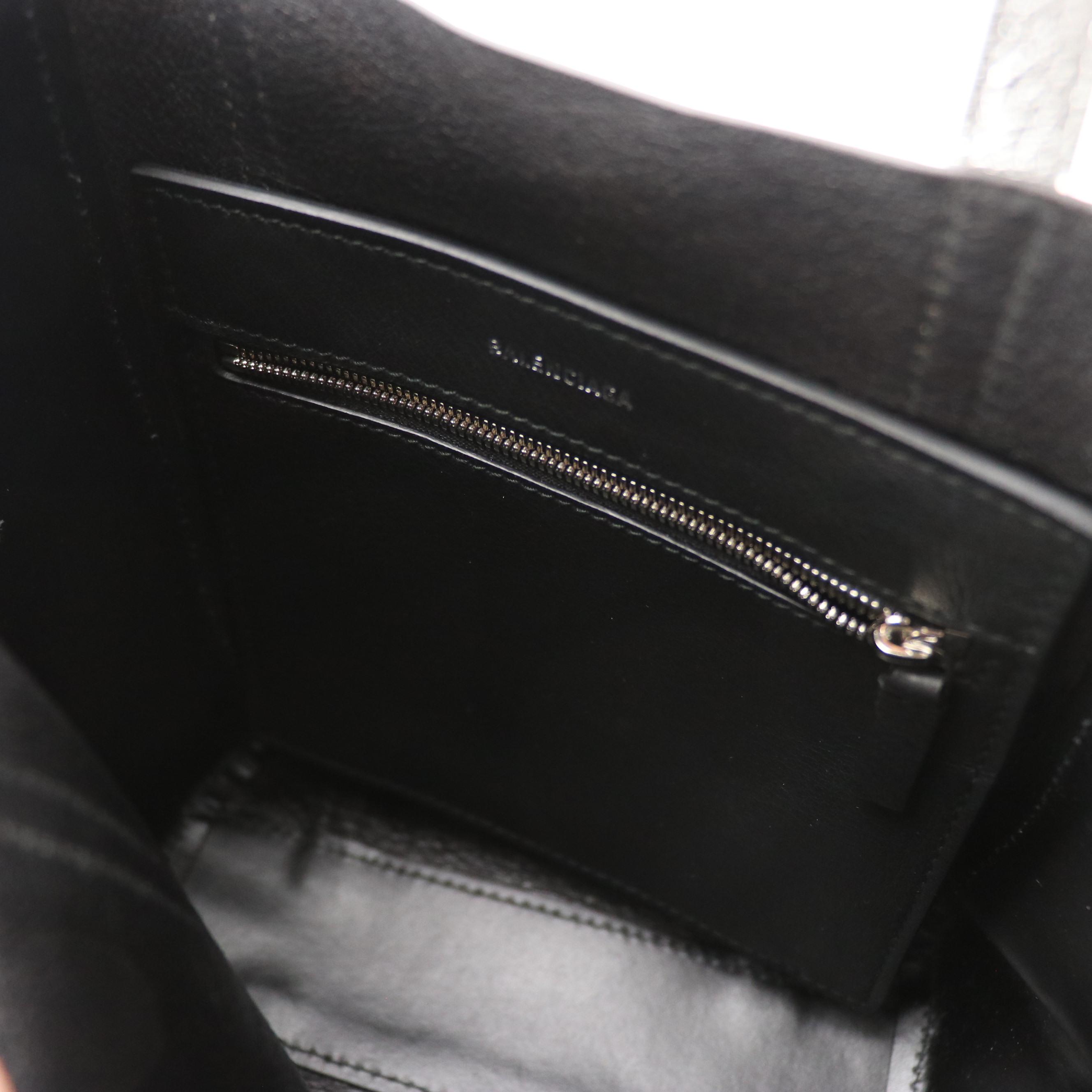 Balenciaga XXS Everyday Two-Way Tote in Silver Metallic Grained Leather