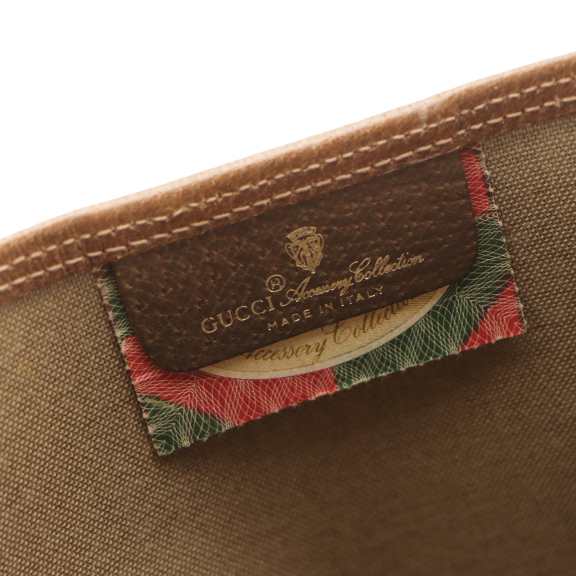 Gucci Accessory Collection Front Pocket Tote GG Supreme Canvas, Leather & Web