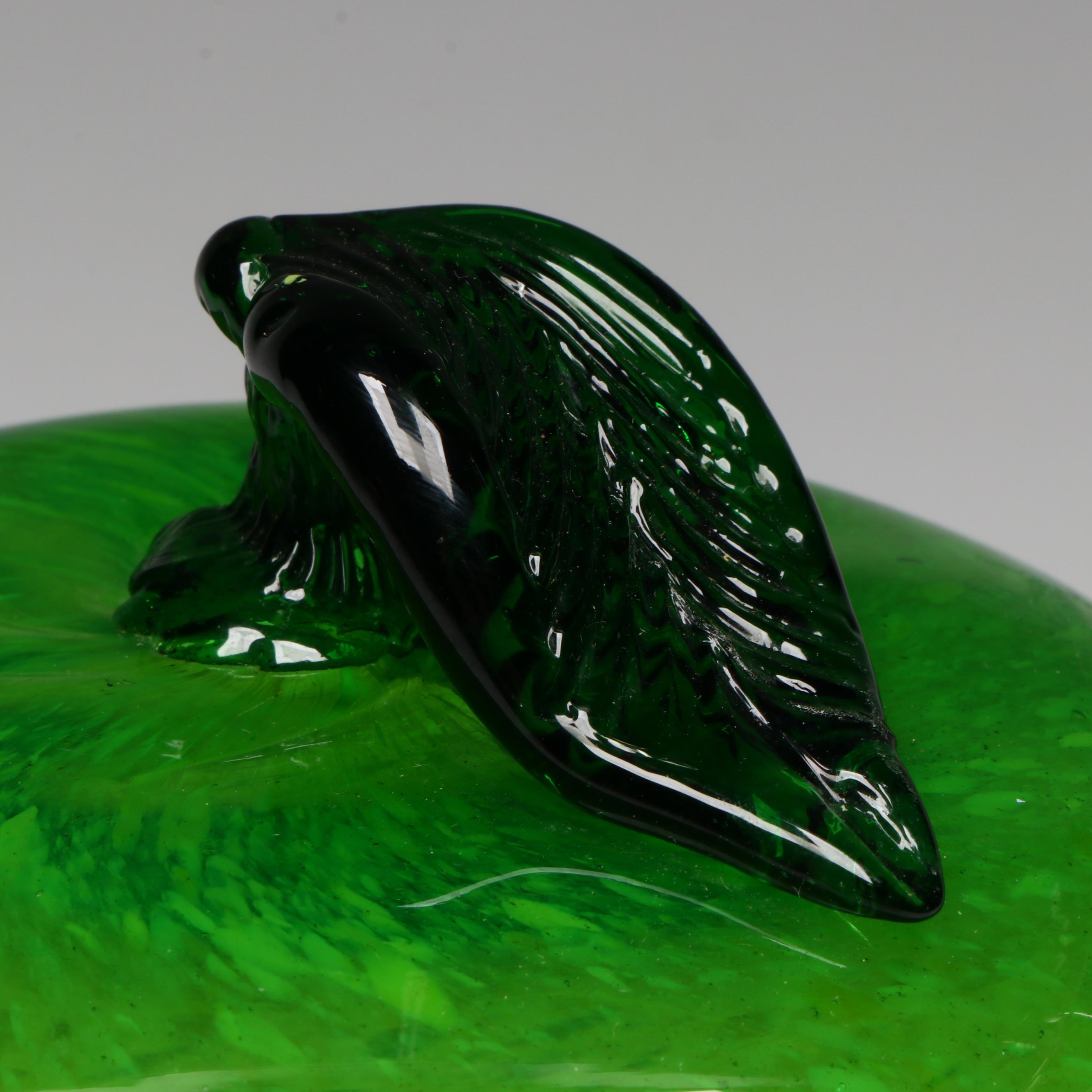 Handmade Art Glass Green Apple