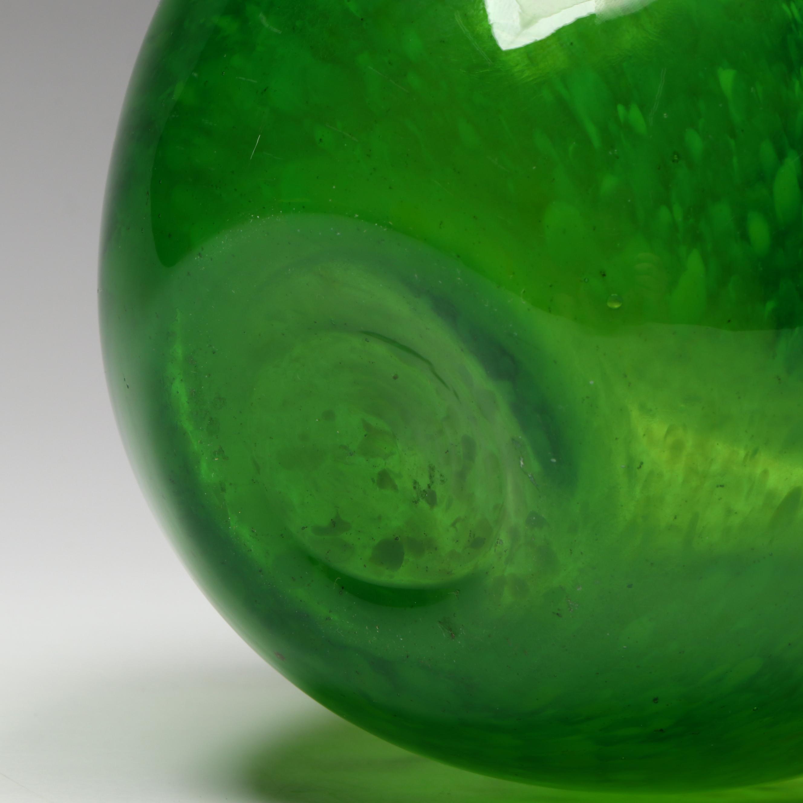 Handmade Art Glass Green Apple