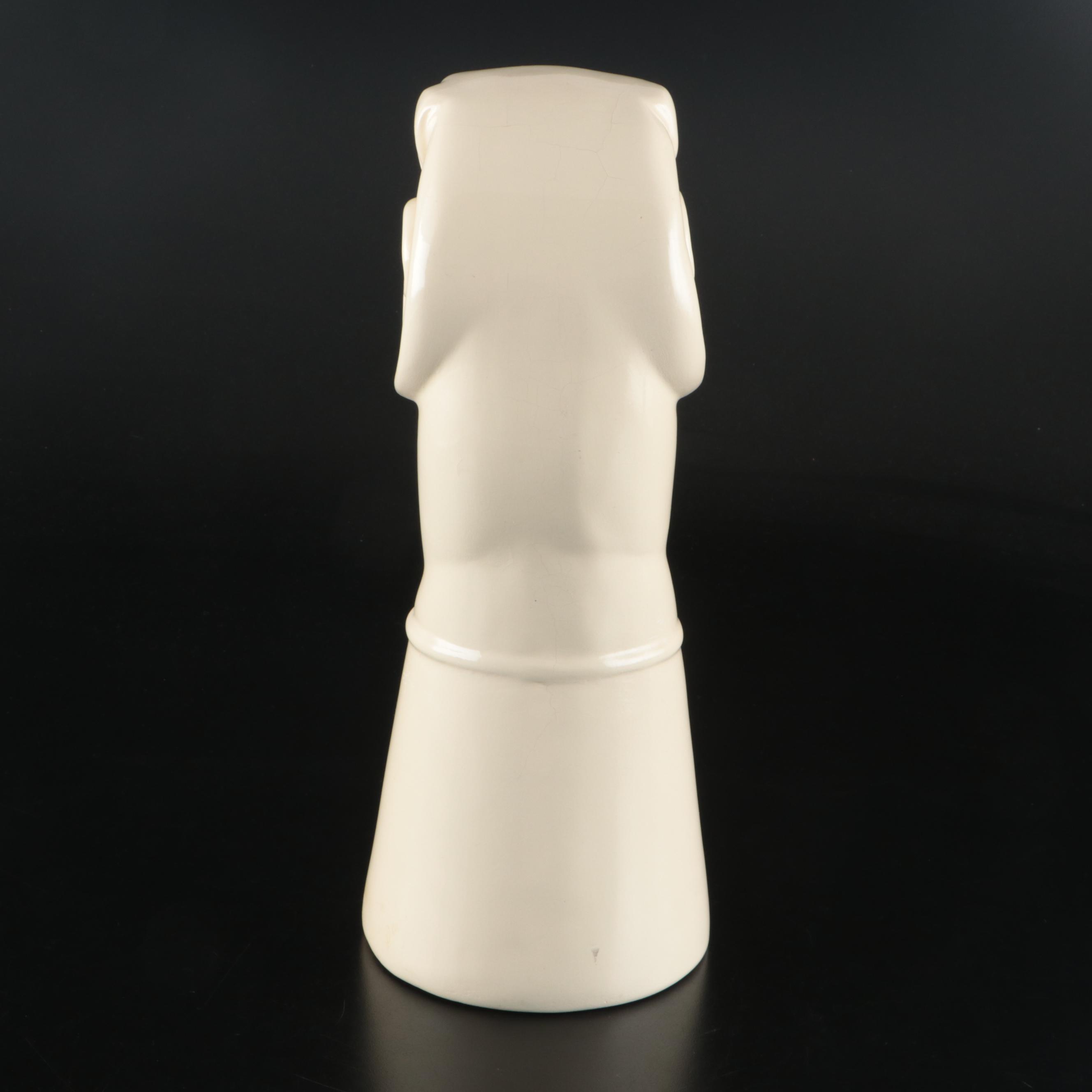 Mid Century Modern Ceramic Ram's Head Bust