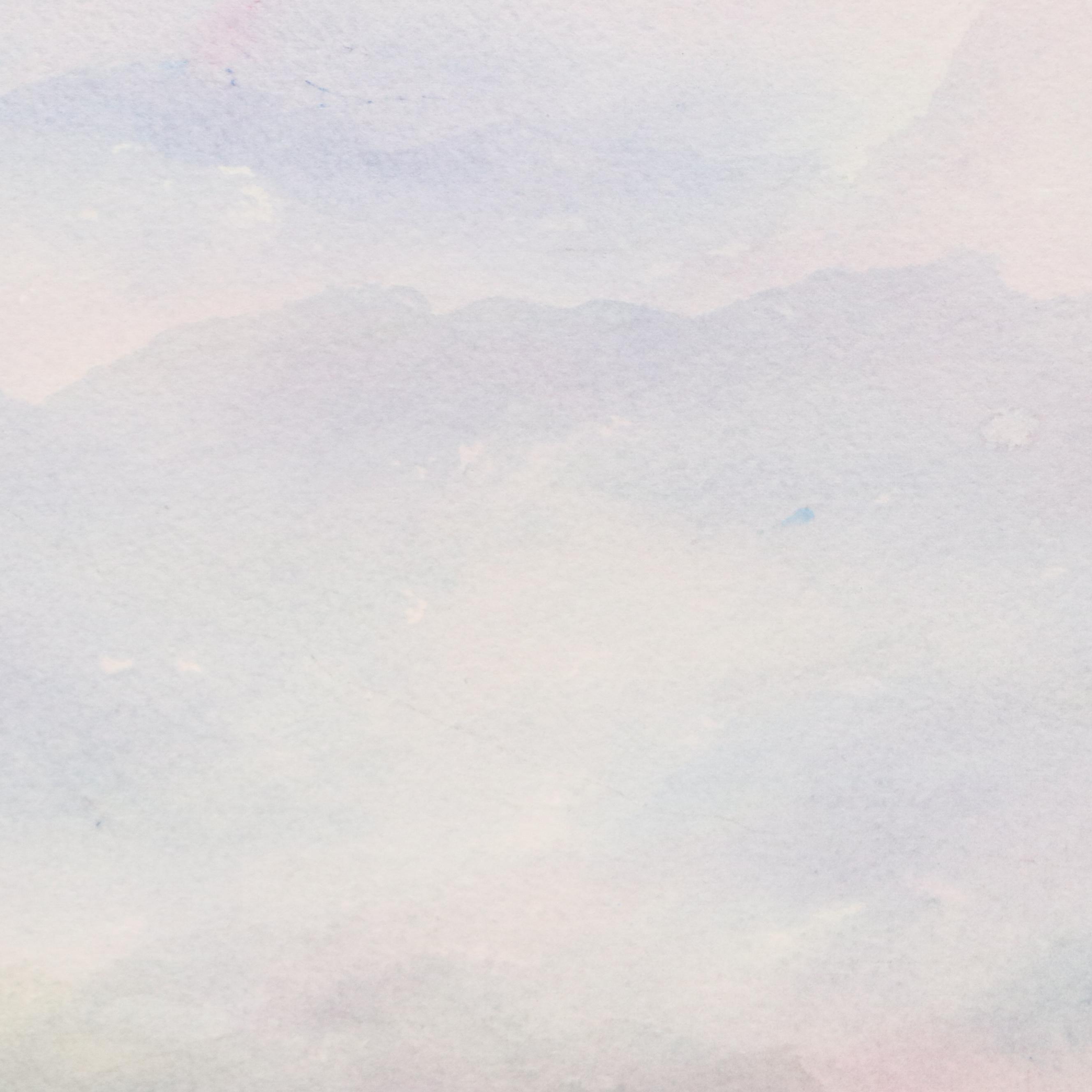 Mountainous Landscape Watercolor Painting, Late 20th/21st Century