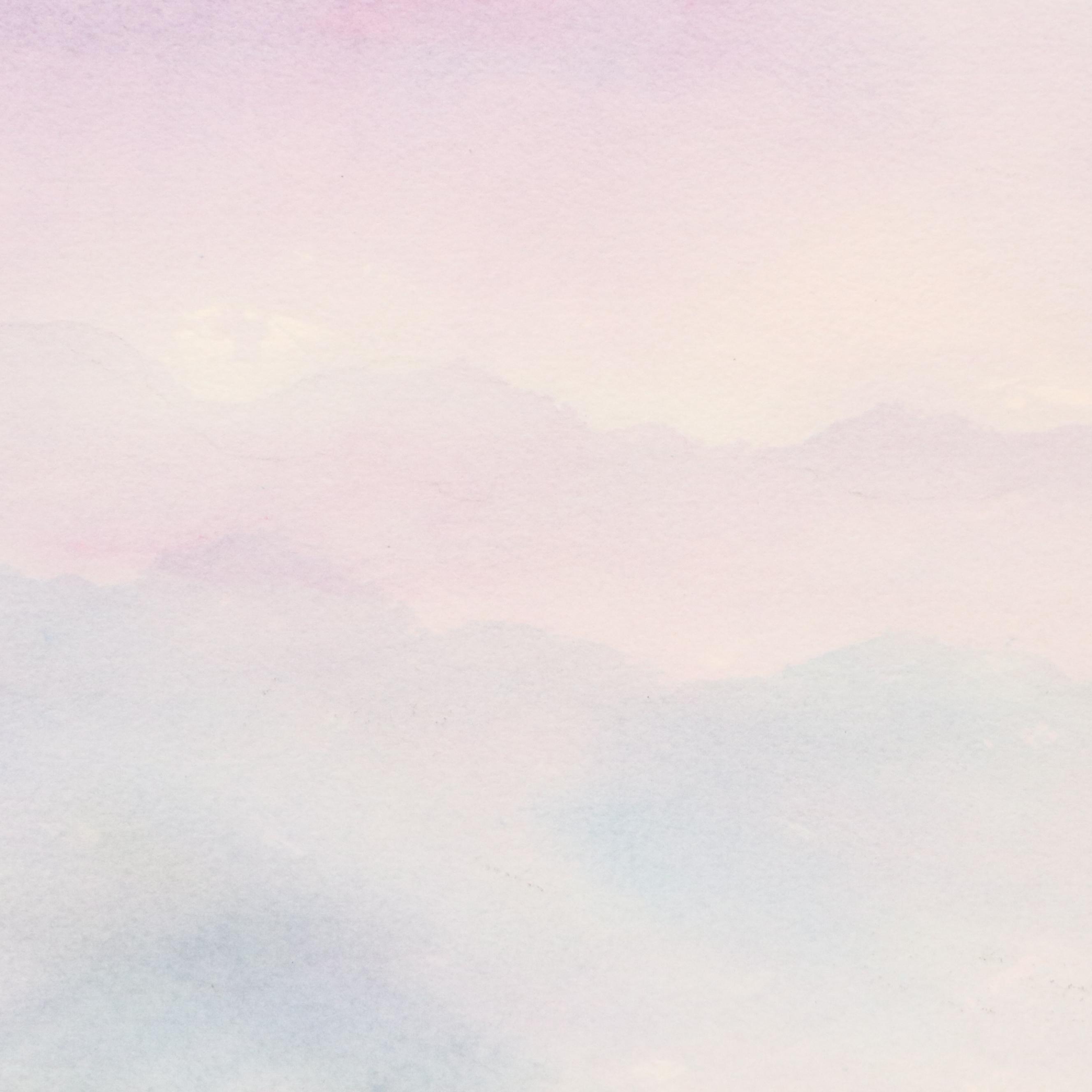 Mountainous Landscape Watercolor Painting, Late 20th/21st Century