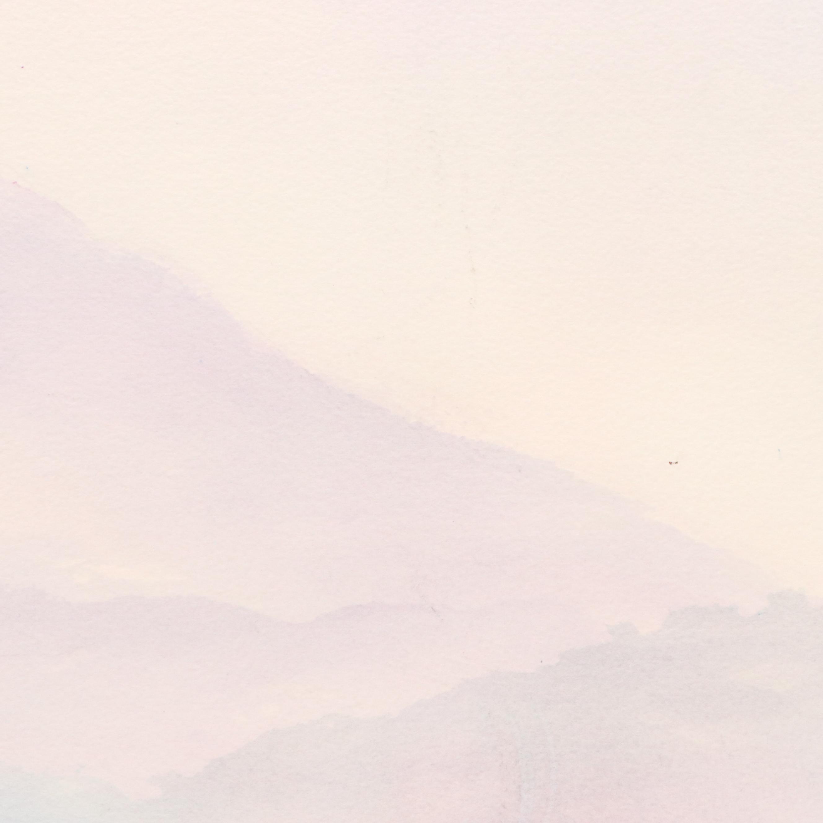 Mountainous Landscape Watercolor Painting, Late 20th/21st Century