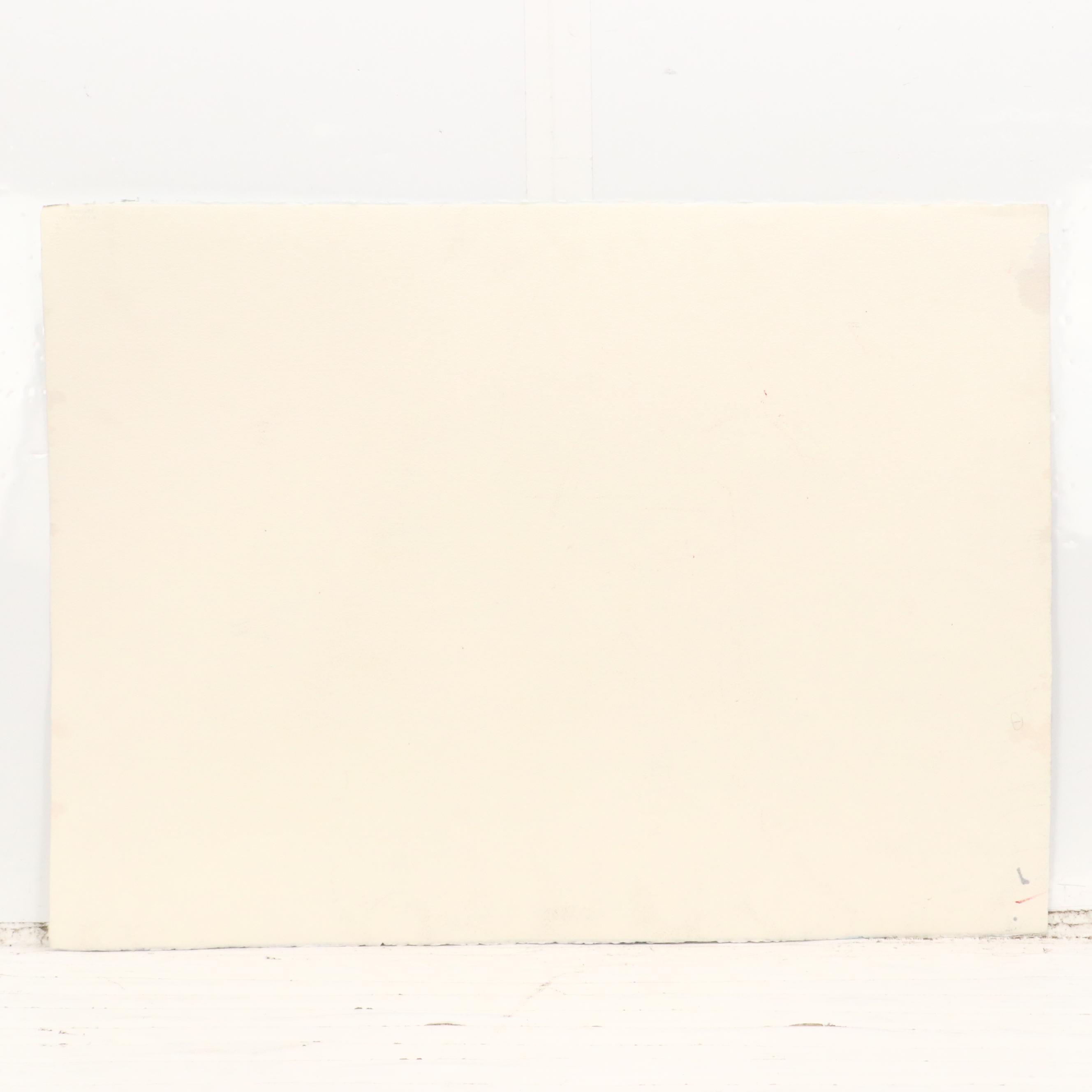 Mountainous Landscape Watercolor Painting, Late 20th/21st Century