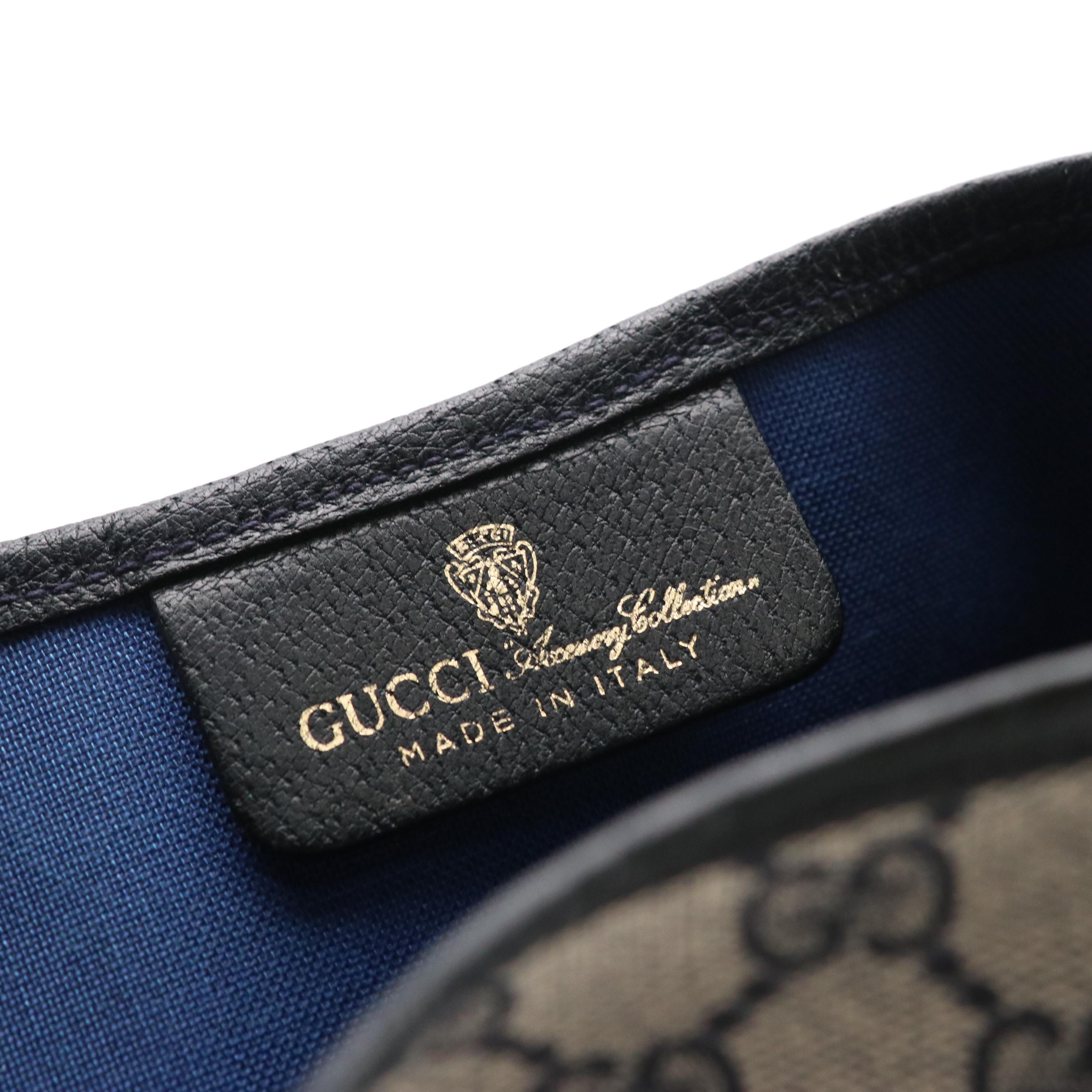 Gucci Accessory Collection Front Pocket Tote GG Supreme Canvas, Leather & Web