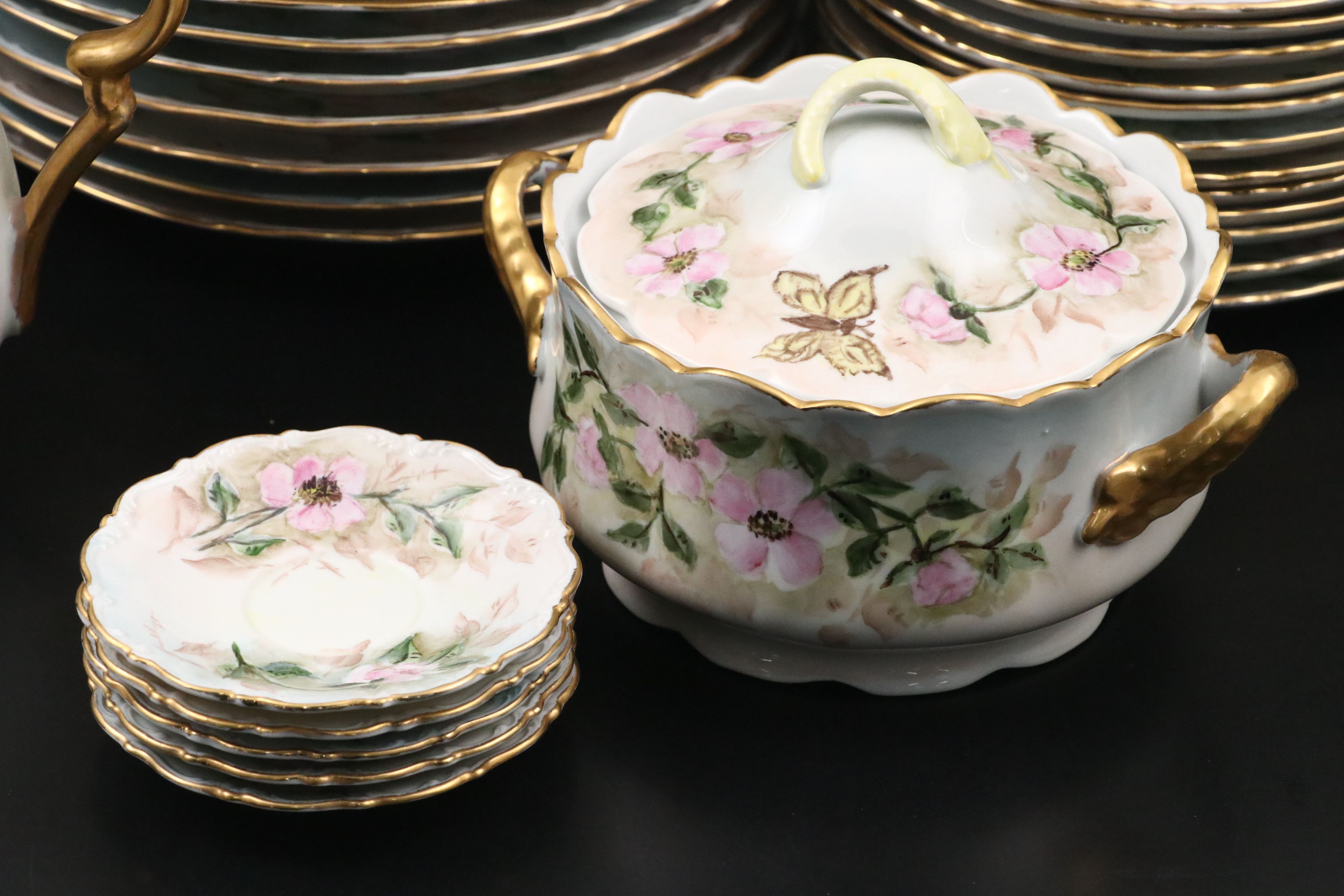 Bareuther Bavarian Hand-Painted Ceramic Dinnerware