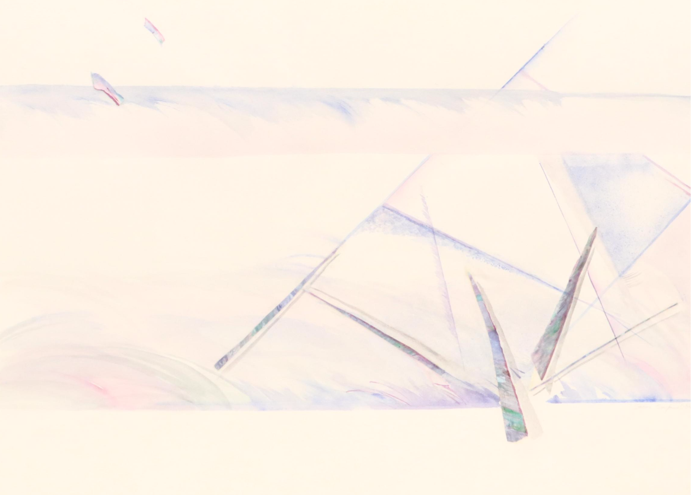 Susan Snyder Abstract Diptych Watercolor Painting, 1986