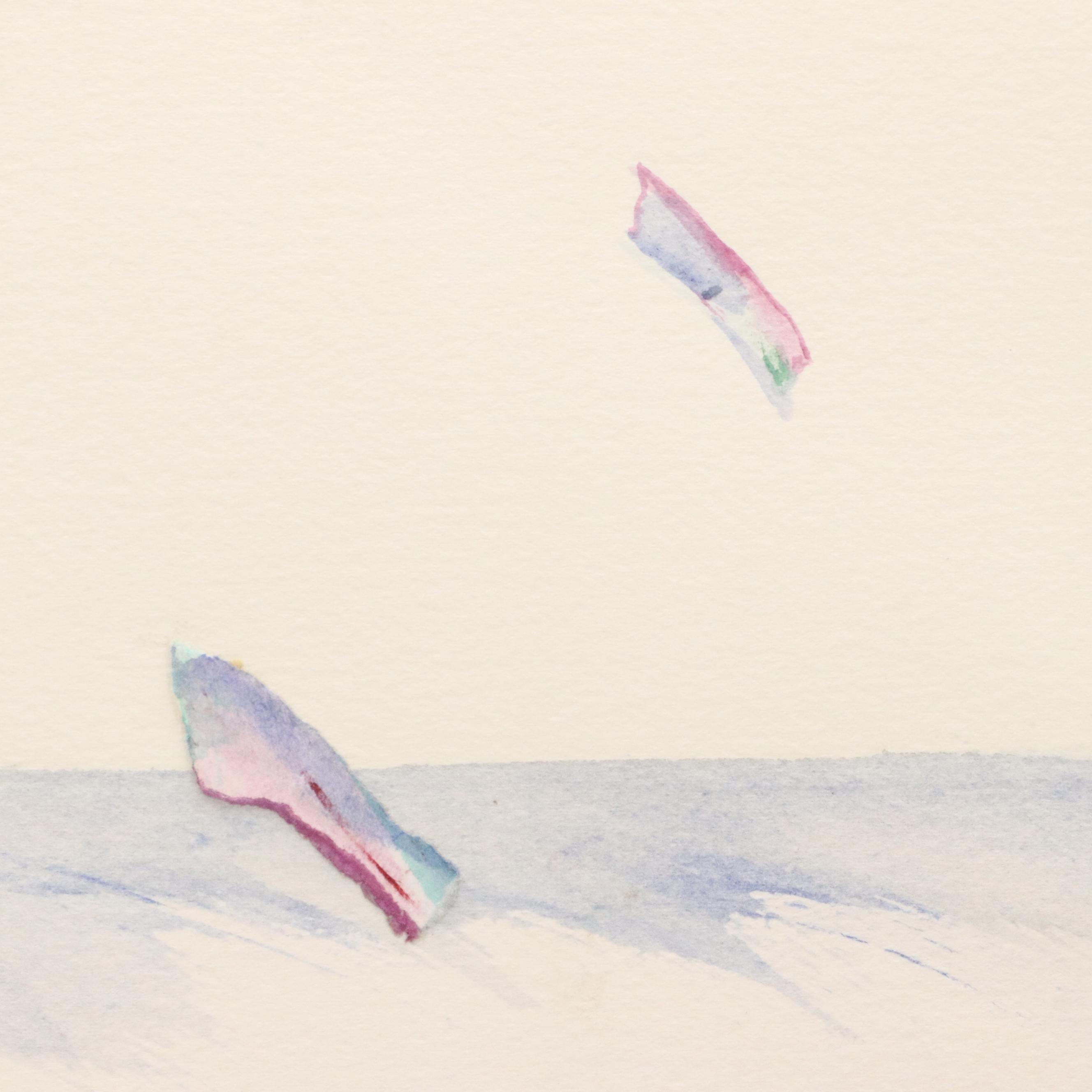 Susan Snyder Abstract Diptych Watercolor Painting, 1986