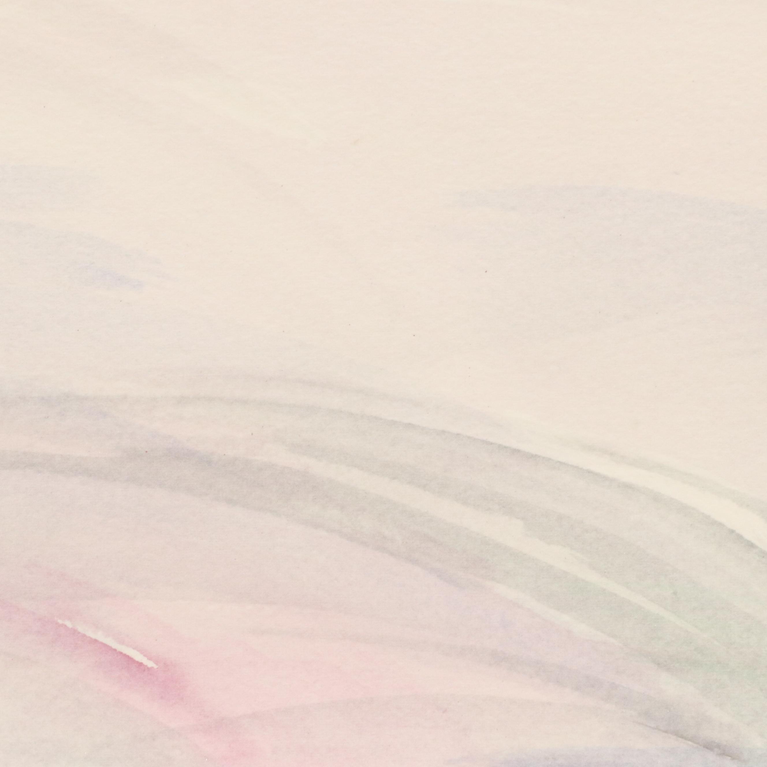 Susan Snyder Abstract Diptych Watercolor Painting, 1986