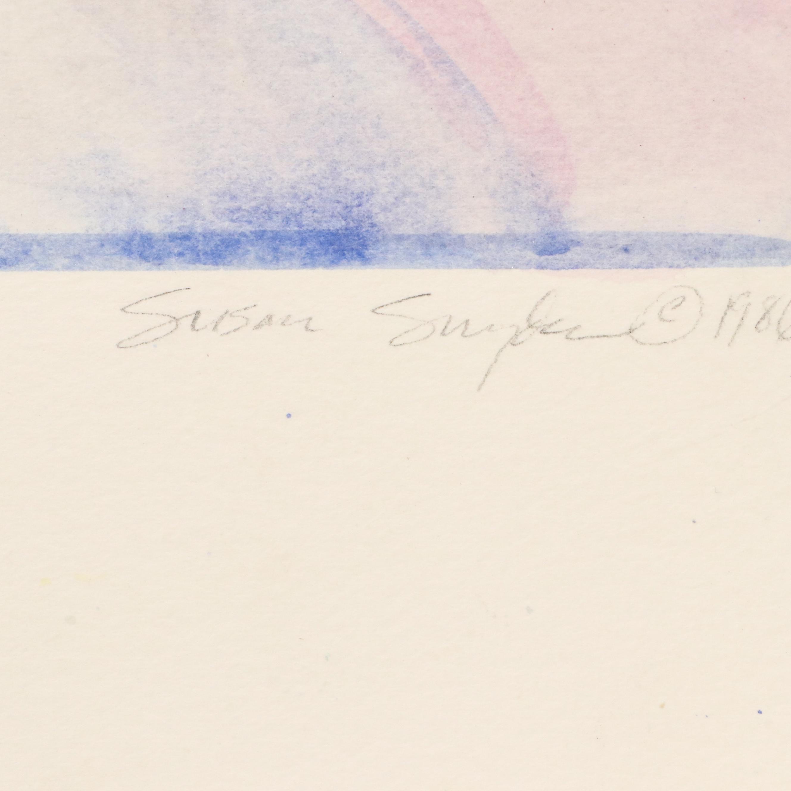 Susan Snyder Abstract Diptych Watercolor Painting, 1986