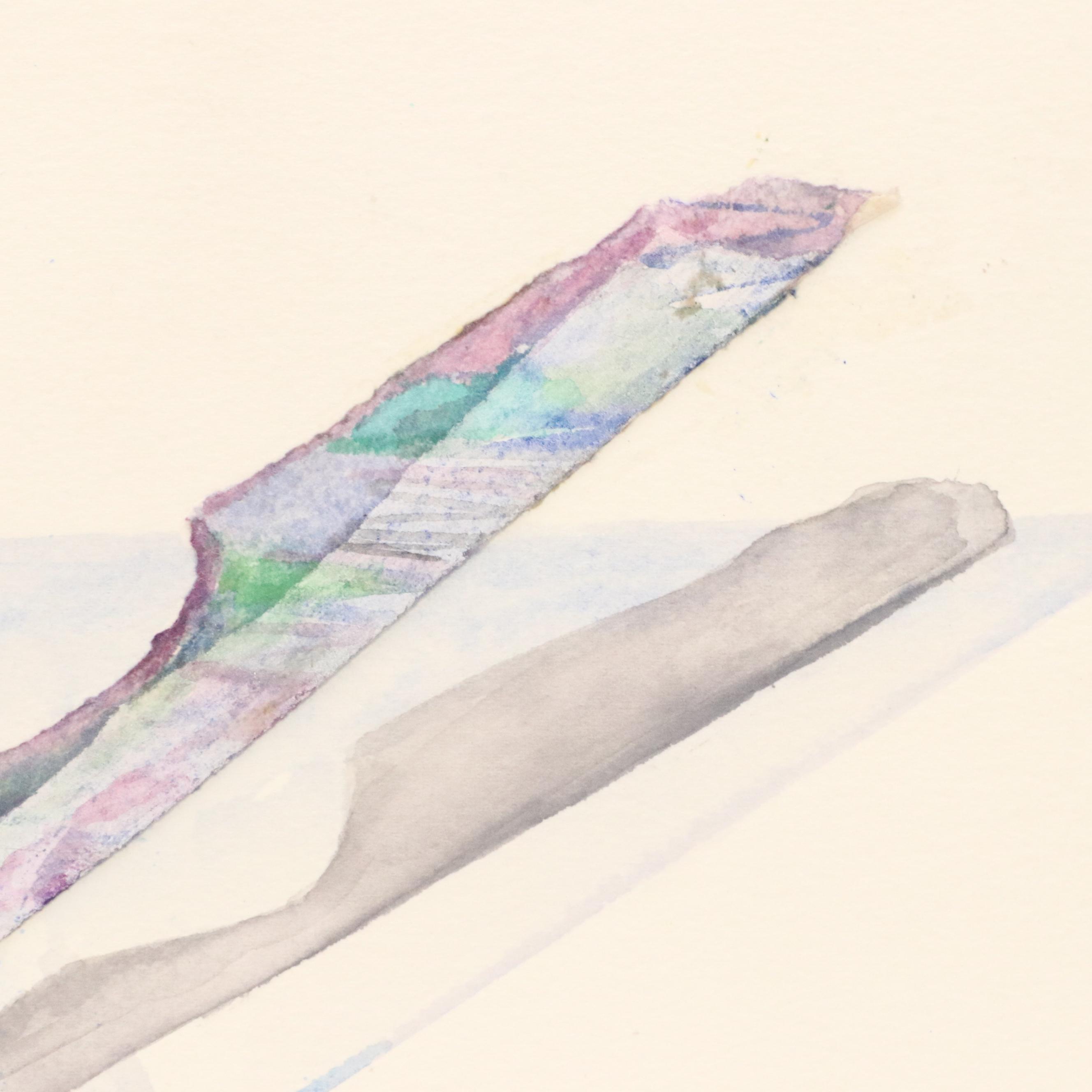 Susan Snyder Abstract Diptych Watercolor Painting, 1986