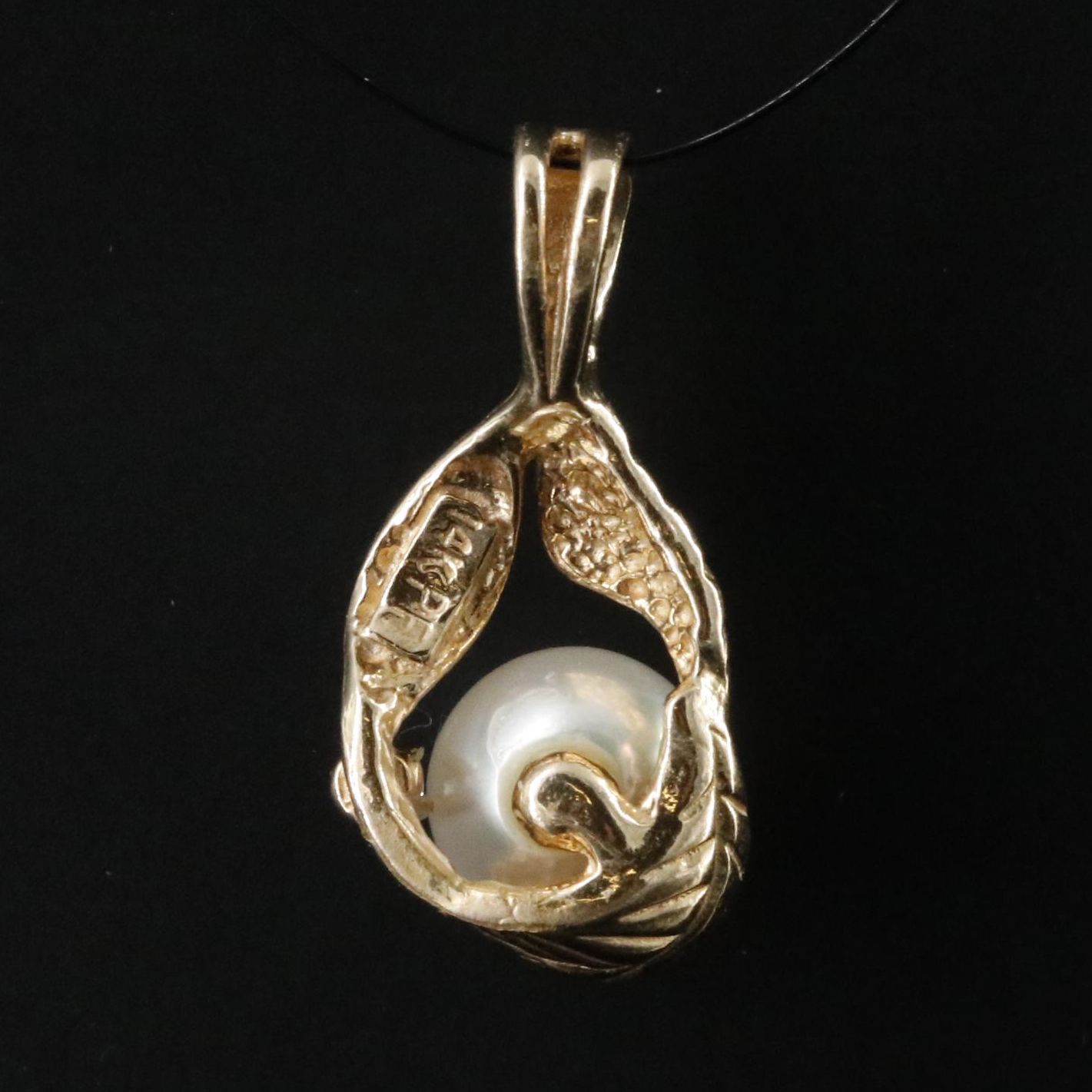 14K Pearl and Diamond Pendant