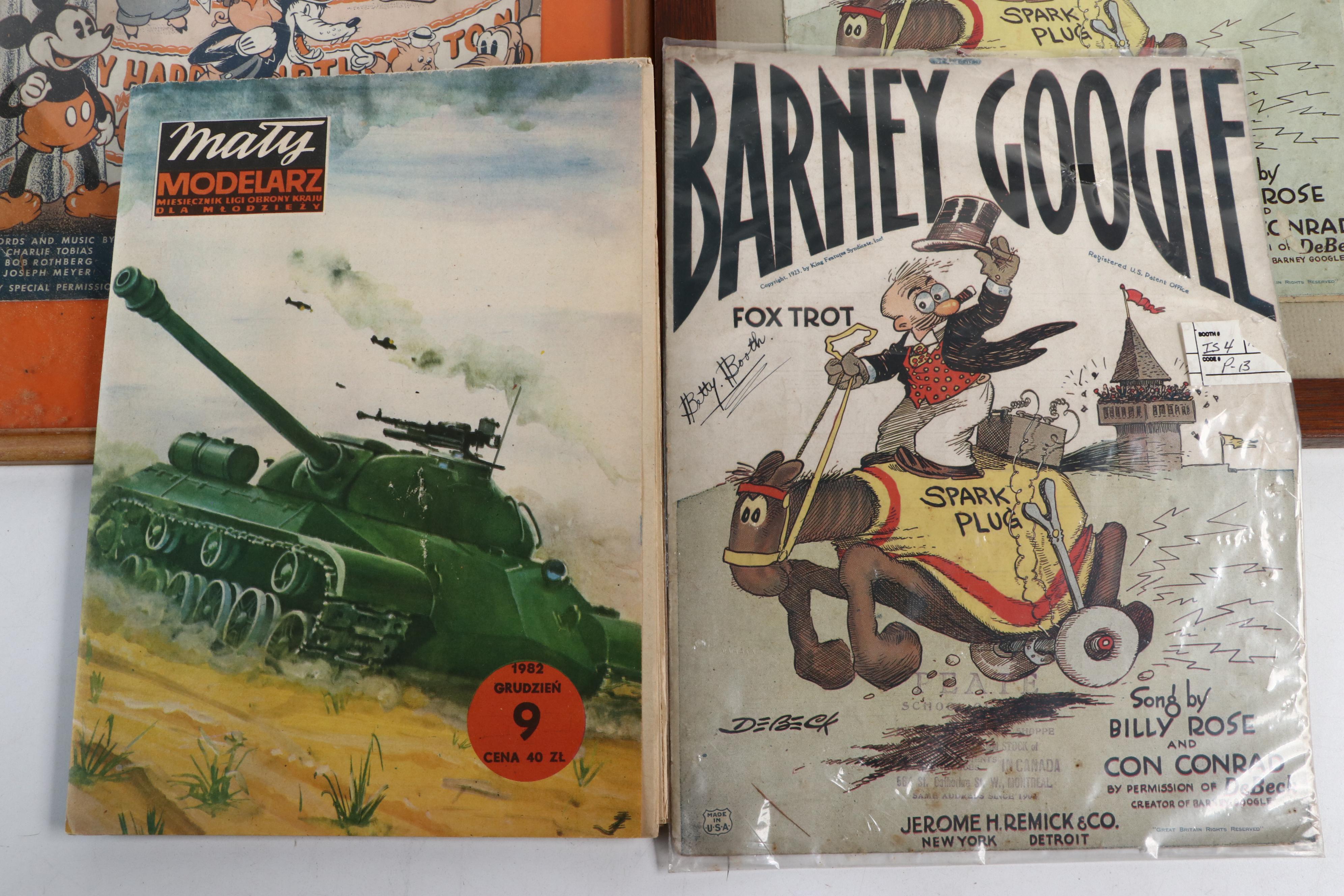 "Barney Google" Sheet Music with Book, Magazine and More Ephemera