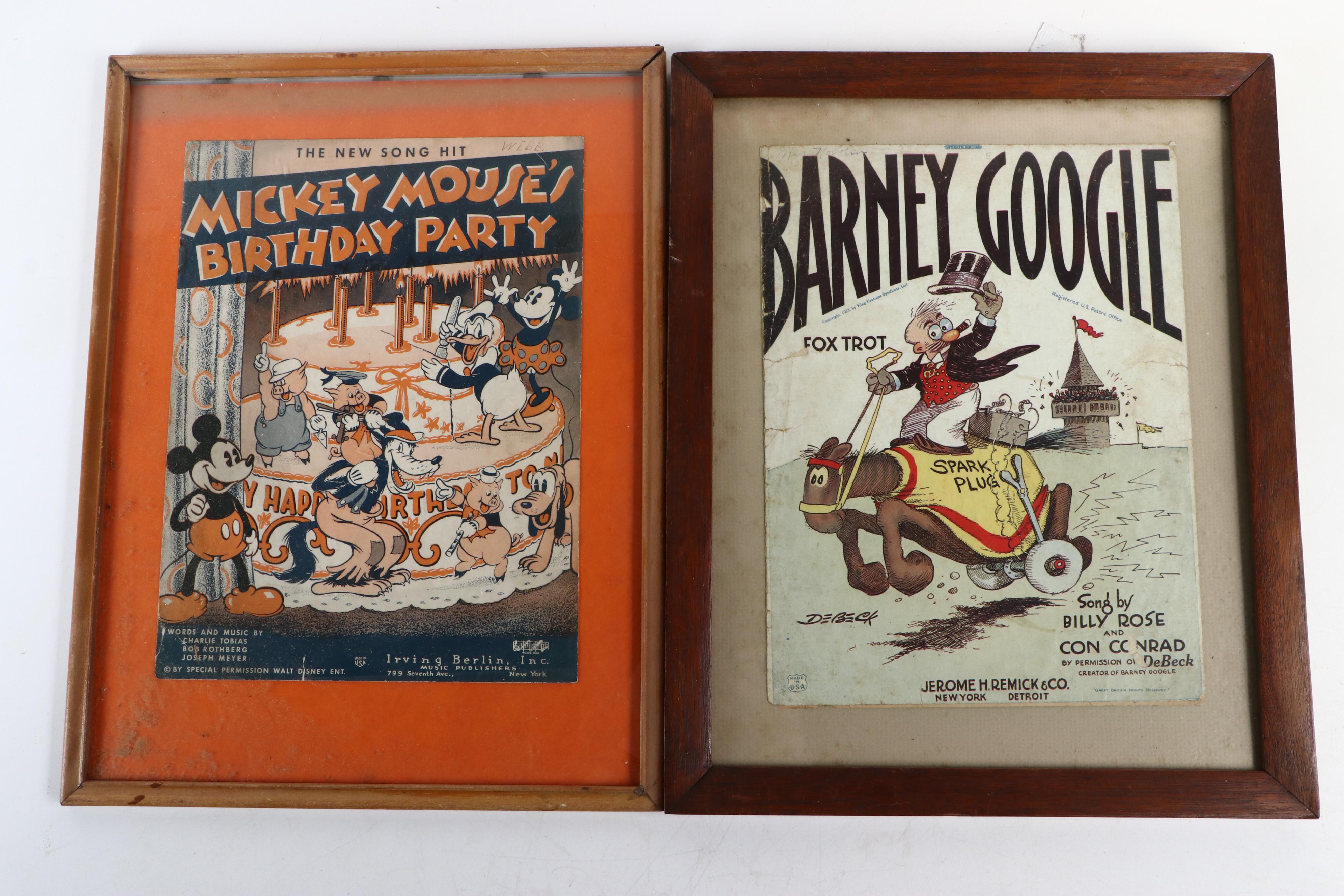 "Barney Google" Sheet Music with Book, Magazine and More Ephemera