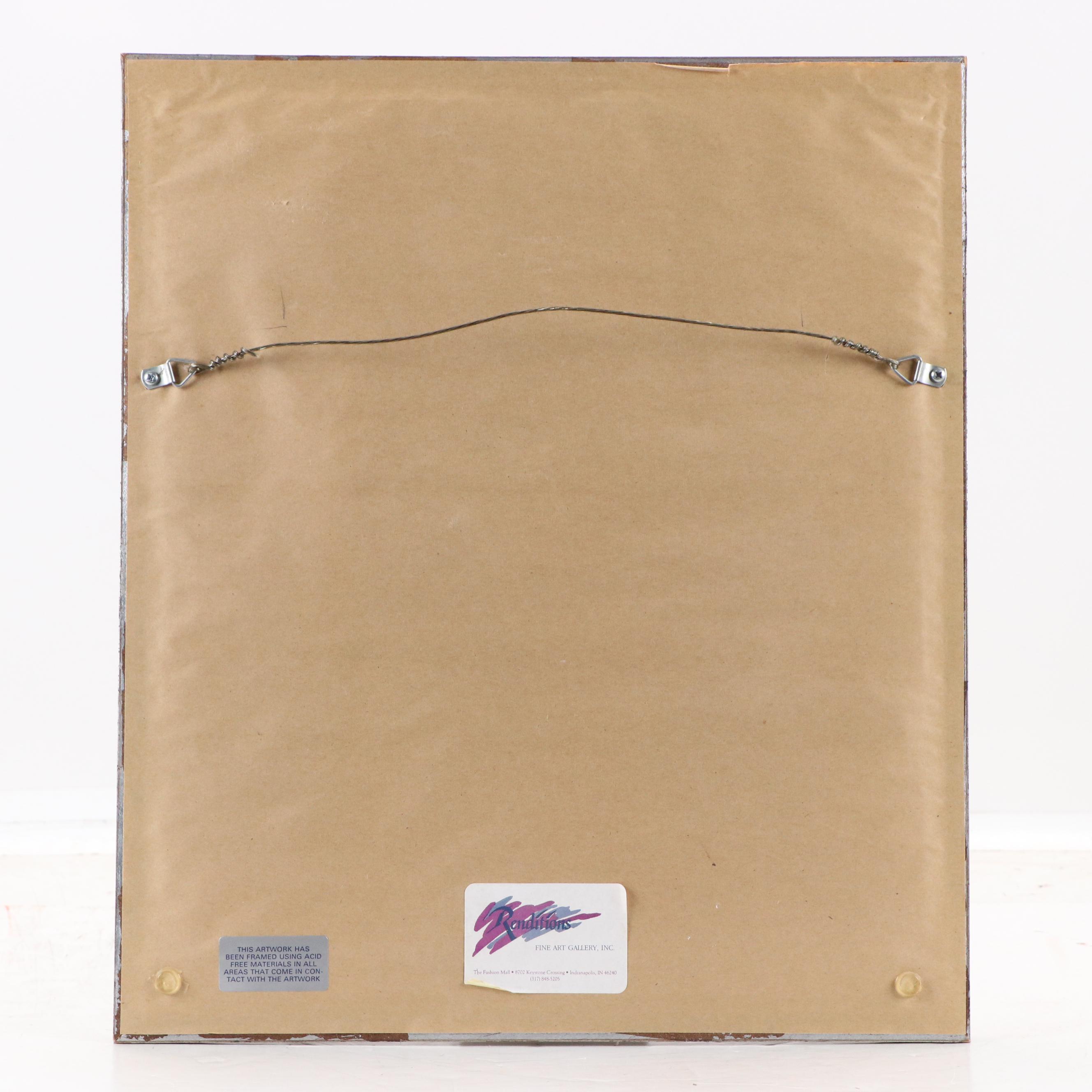 Jean Vietor Watercolor Painting of Cardinal on Snowy Bough, 1993