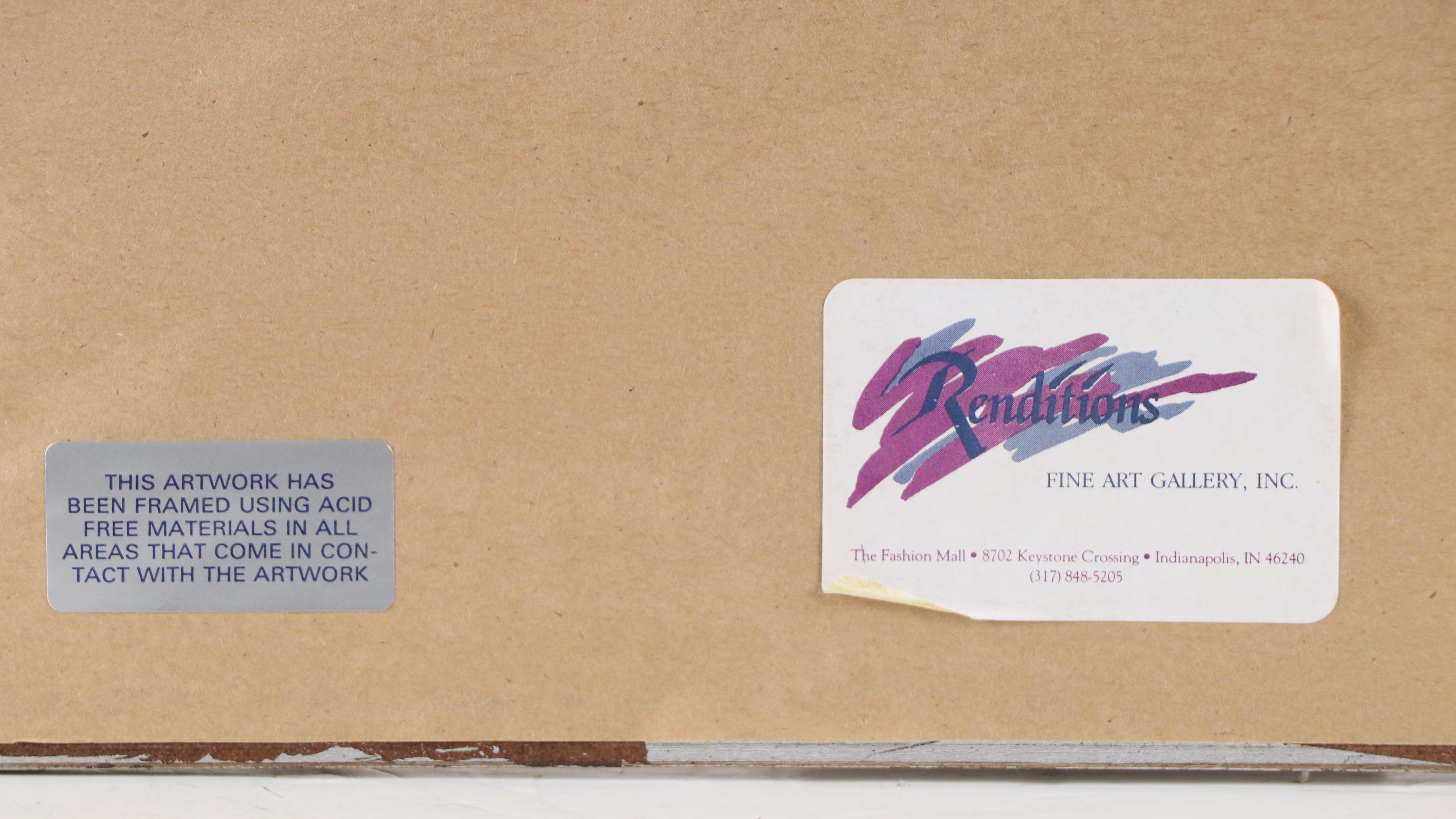 Jean Vietor Watercolor Painting of Cardinal on Snowy Bough, 1993