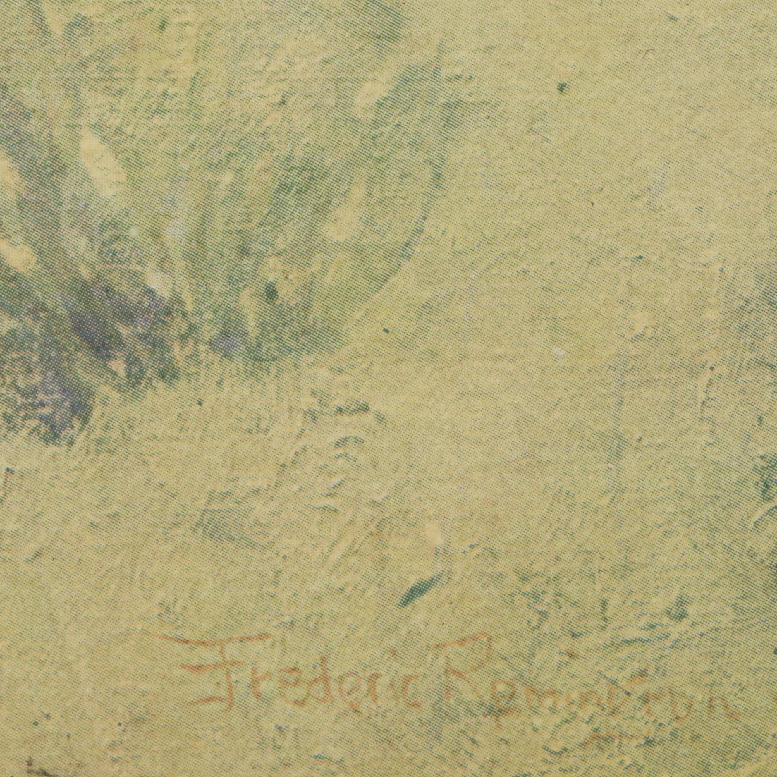 Robert Beaven Folk Art Handmade Frame With Offset Lithograph, 20th Century