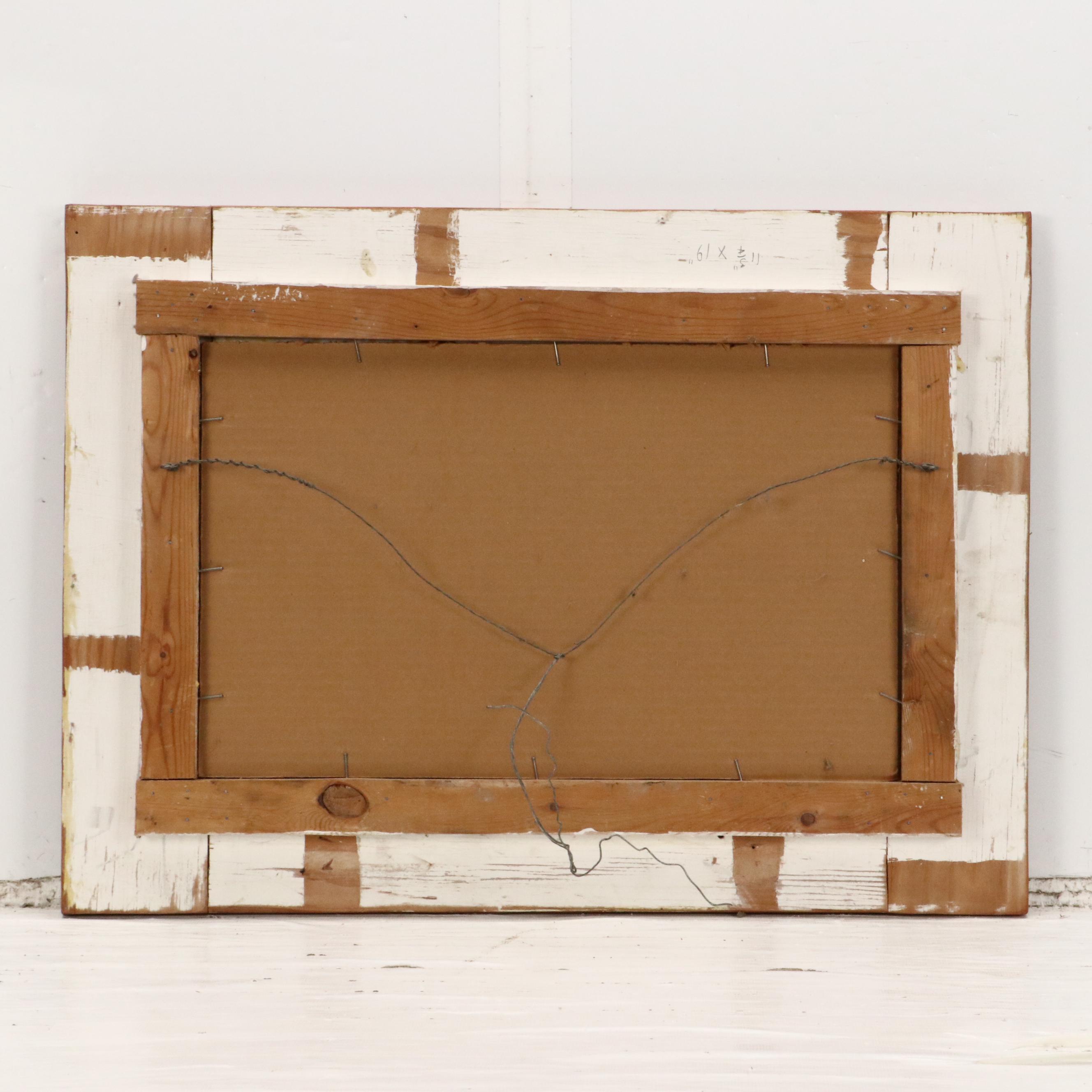 Robert Beaven Folk Art Handmade Frame With Offset Lithograph, 20th Century