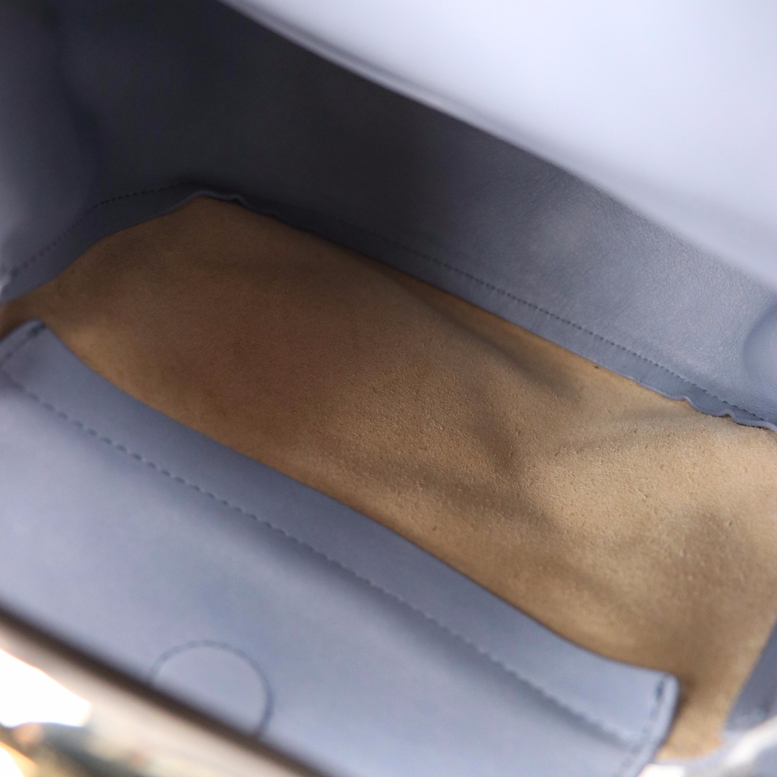 Chloé Small Kiss Bag in Gentle Blue Calfskin Leather, With Tag