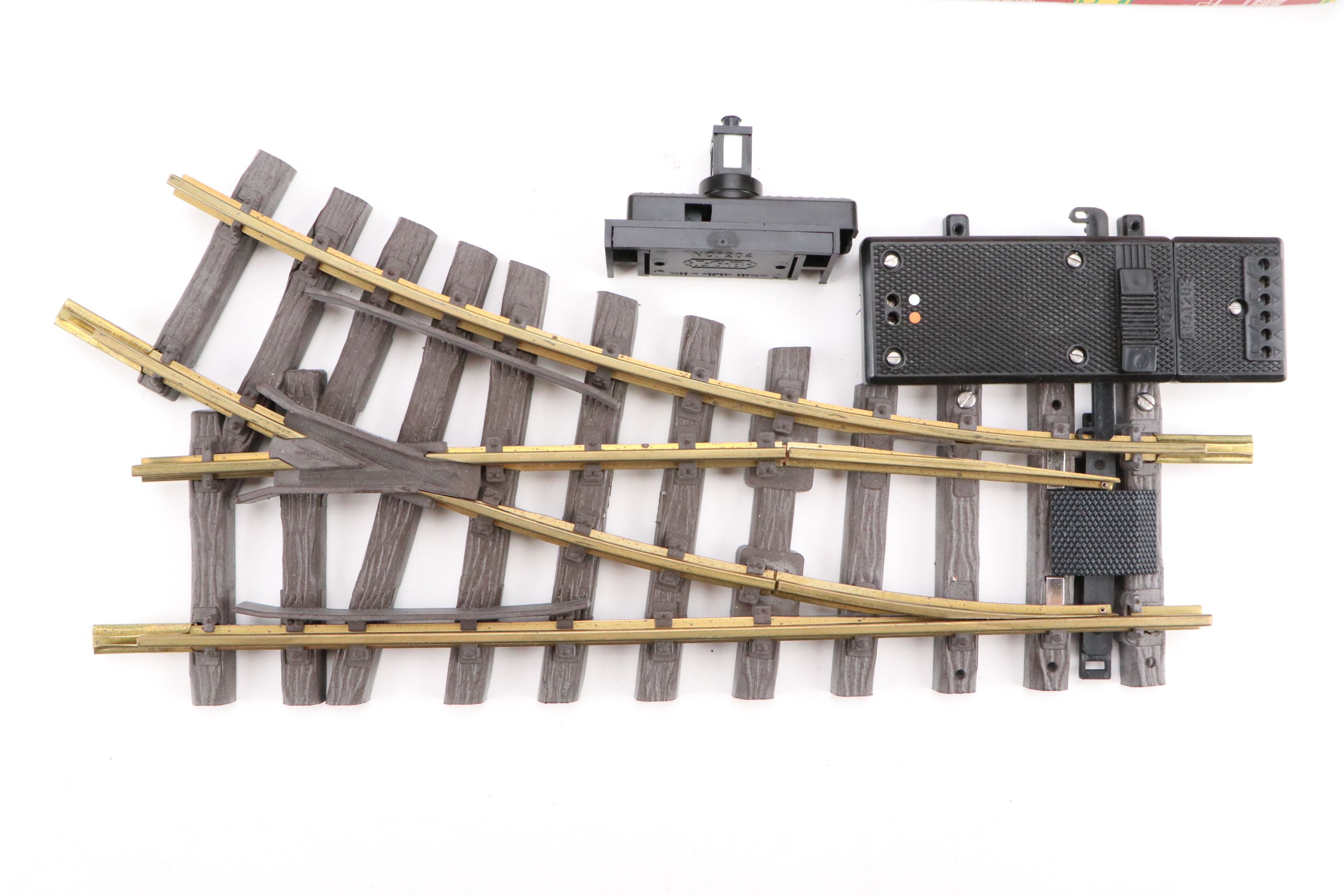 Vintage Lehmann-Gross-Bahn Assorted Track Pieces and Train Car