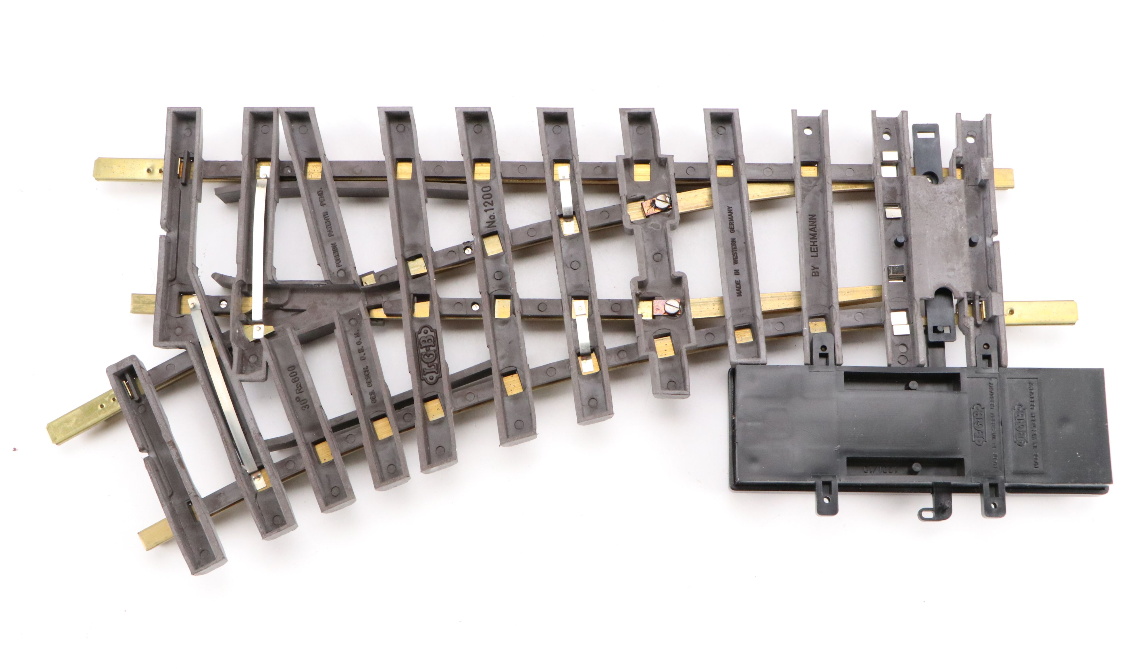 Vintage Lehmann-Gross-Bahn Assorted Track Pieces and Train Car