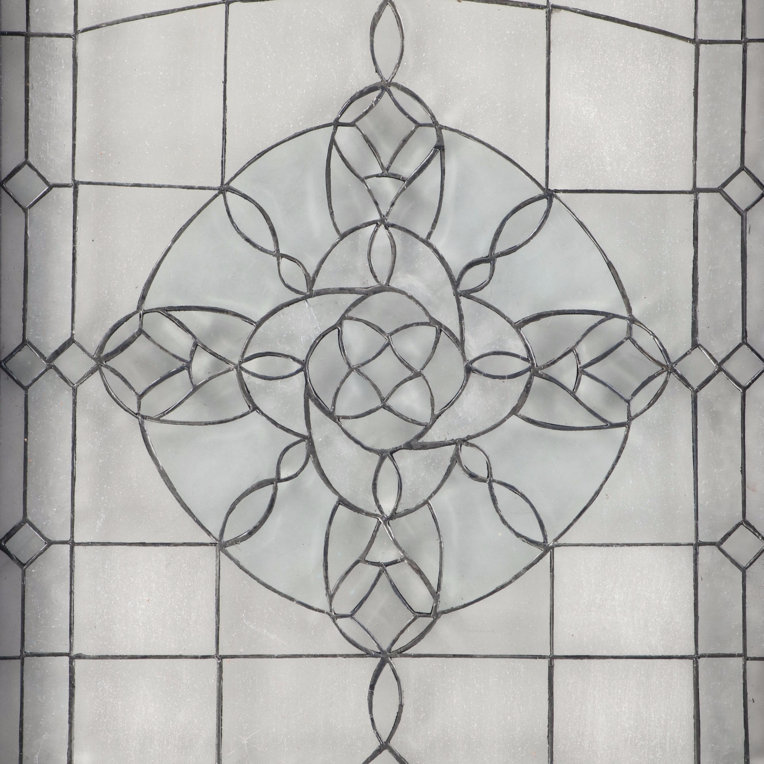 Victorian Style Medallion Floral Stained Glass Window