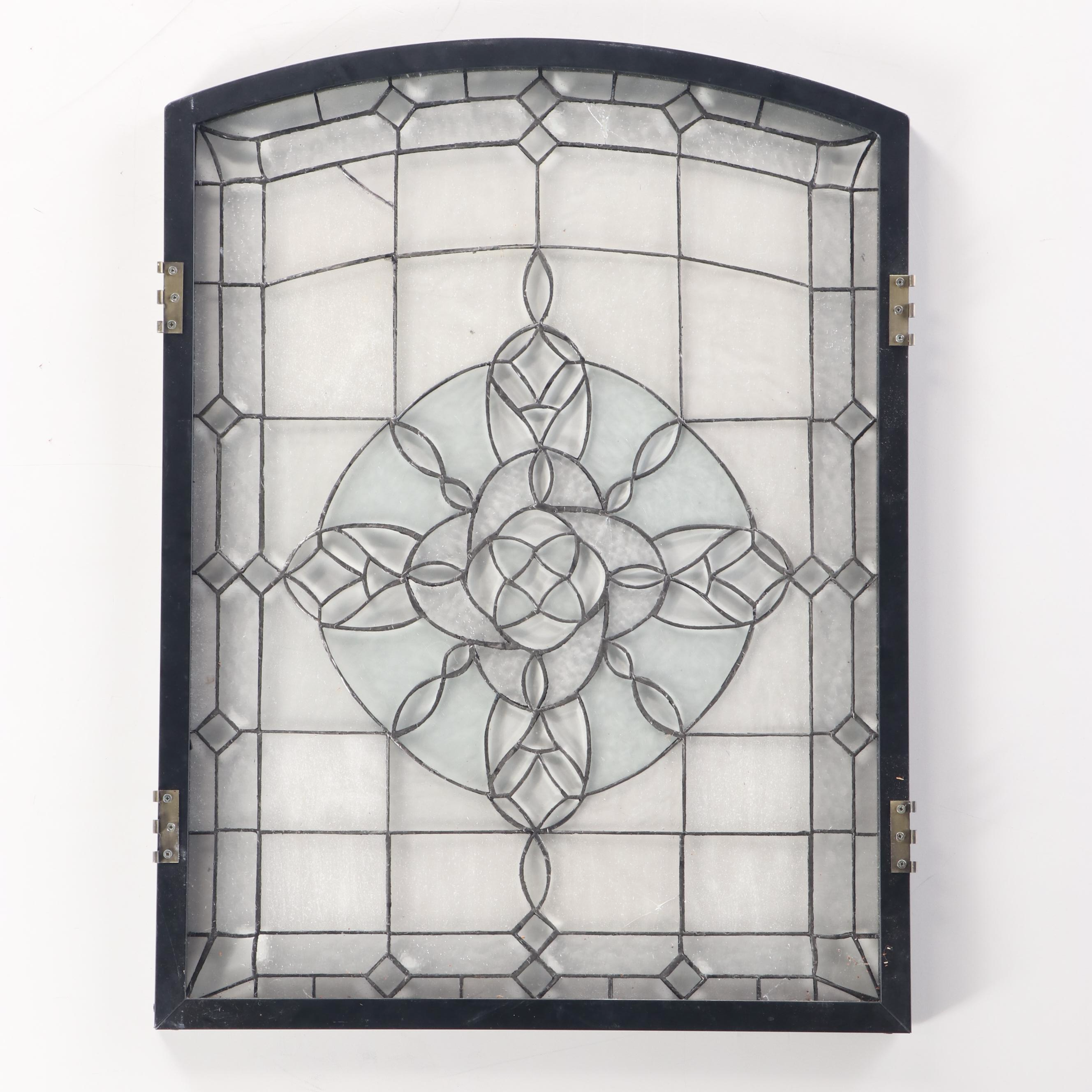 Victorian Style Medallion Floral Stained Glass Window