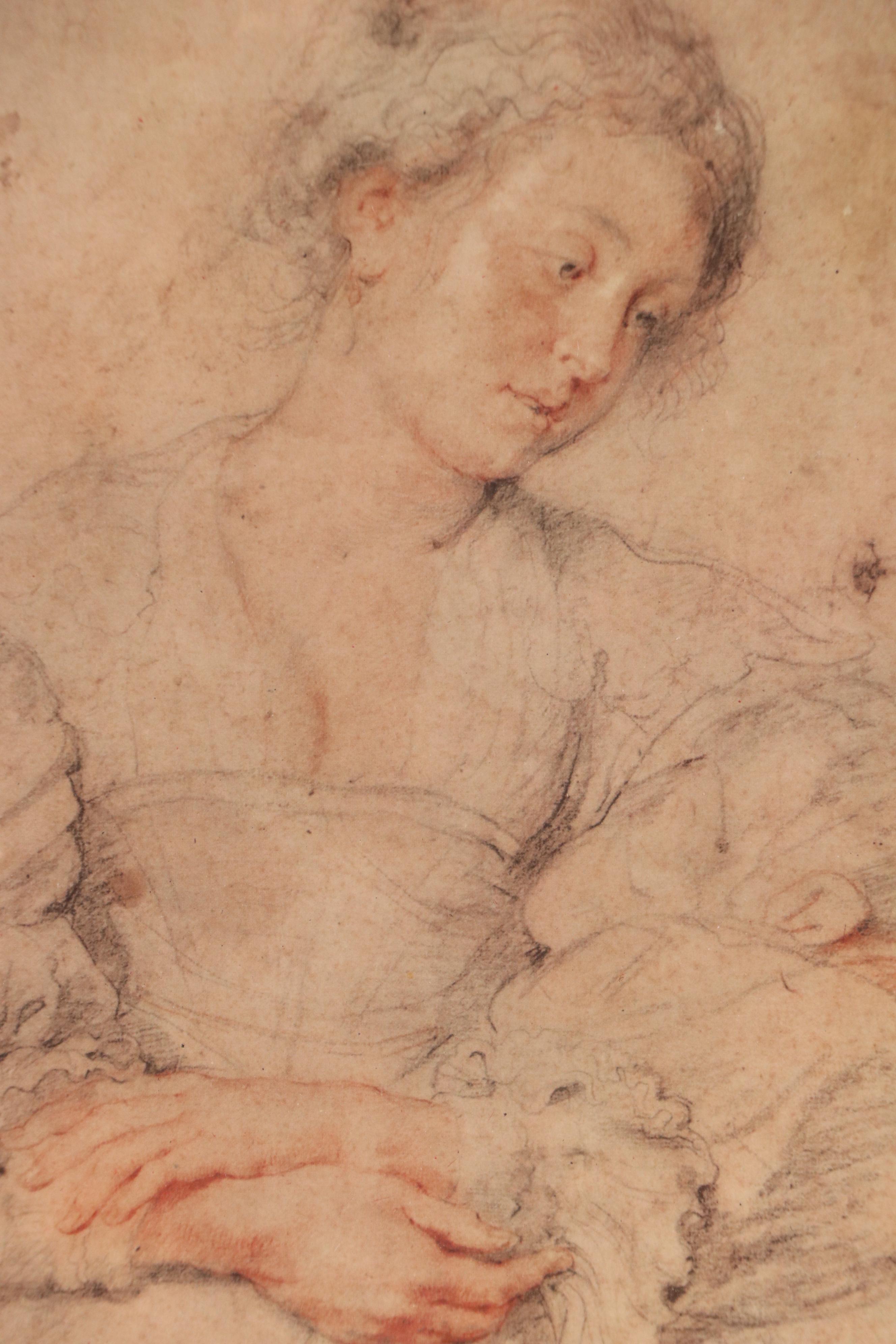 After Peter Paul Rubens Offset Lithograph "Young Woman With Folded Hands"