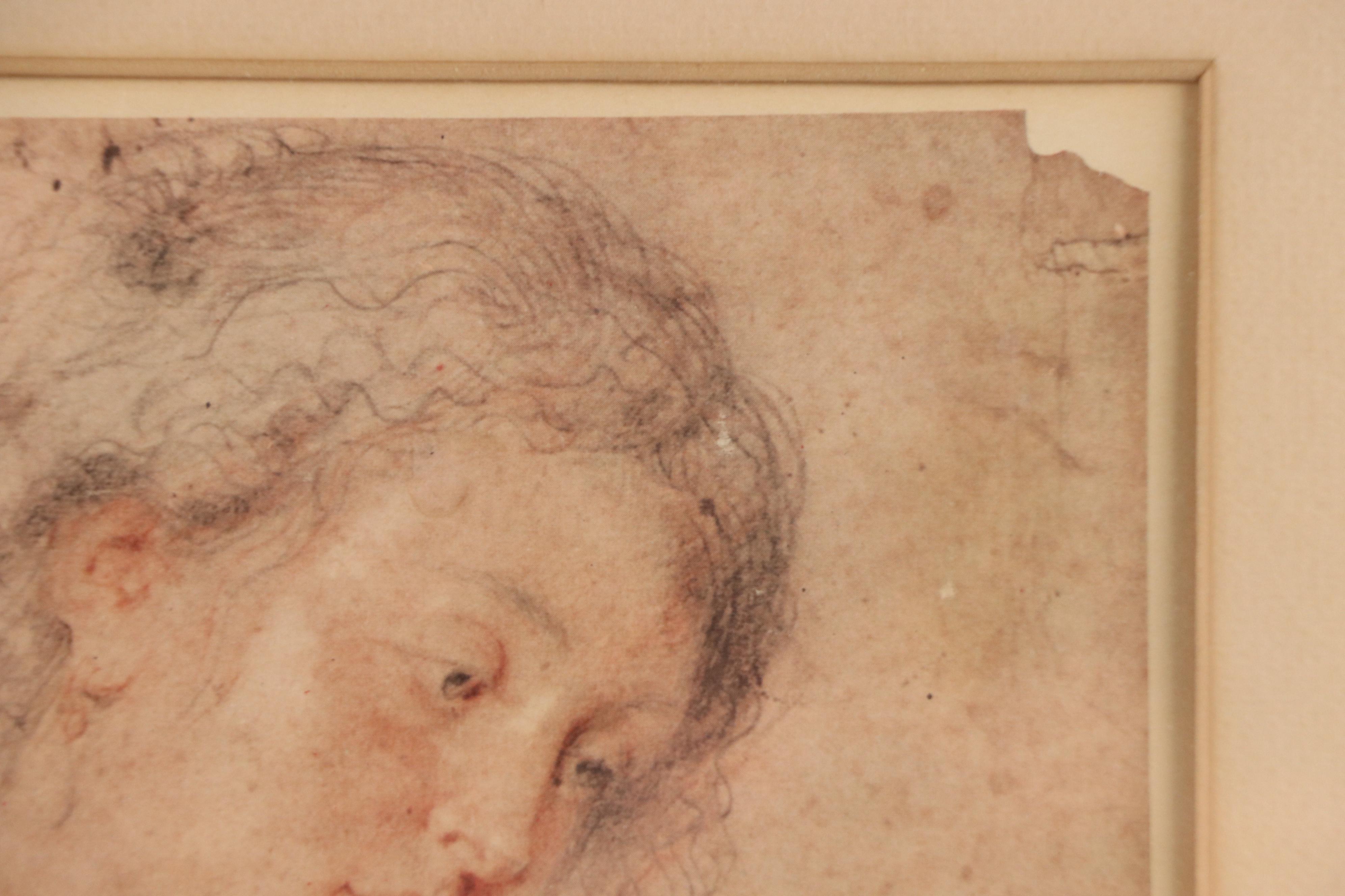 After Peter Paul Rubens Offset Lithograph "Young Woman With Folded Hands"